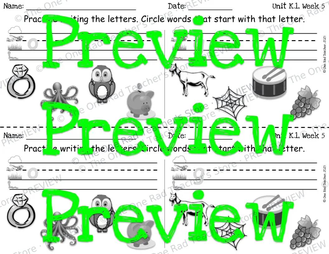 Fun Phonics Exit Tickets - Kindergarten - Level K, Units 1-5 Exit Slips — image 2