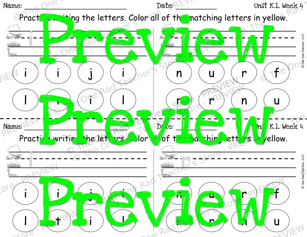 Fun Phonics Exit Tickets - Kindergarten - Level K, Units 1-5 Exit Slips — image 3
