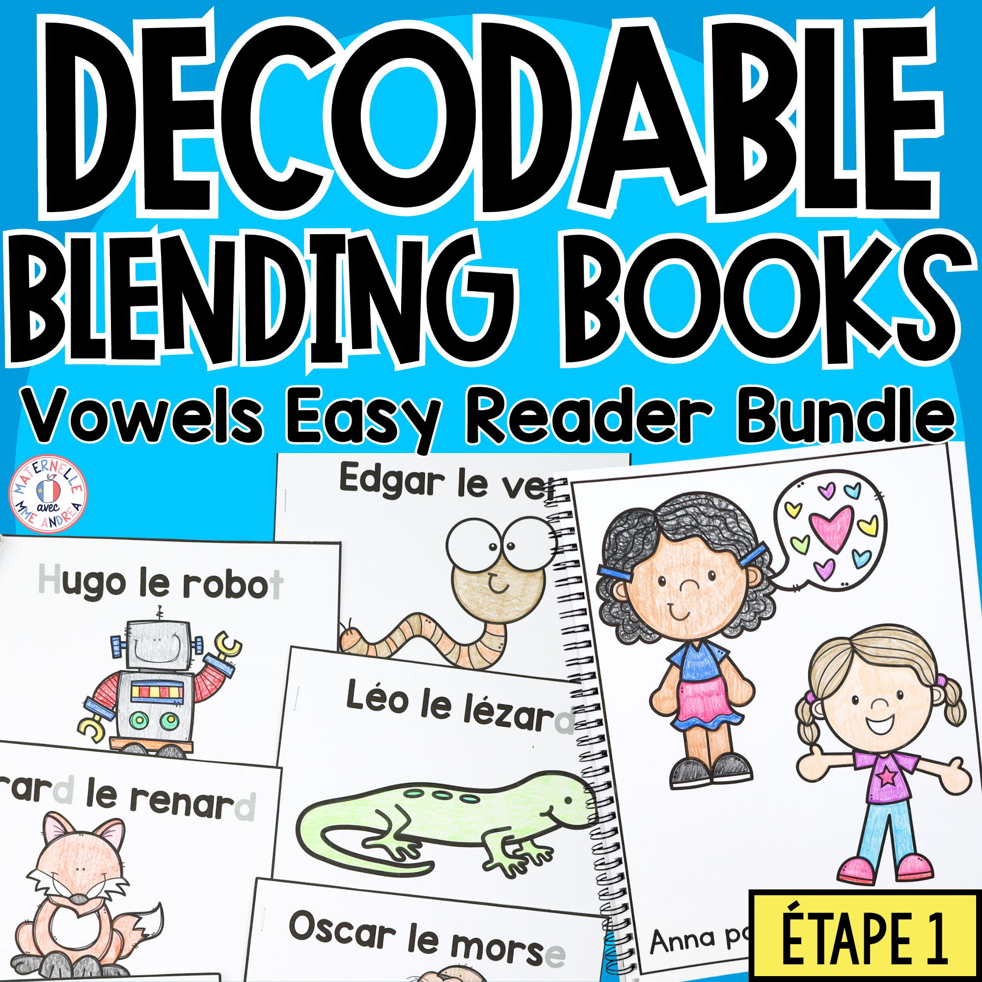 French Printable Decodable Books for Beginning Readers | Vowels Easy Readers