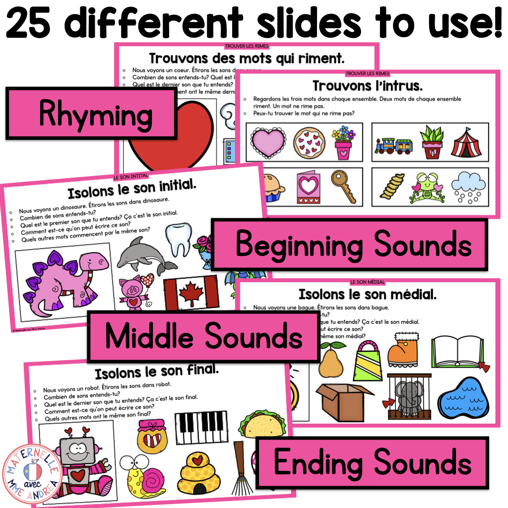French Phonological & Phonemic Awareness Slides – February | Daily K-1 Practice — image 2