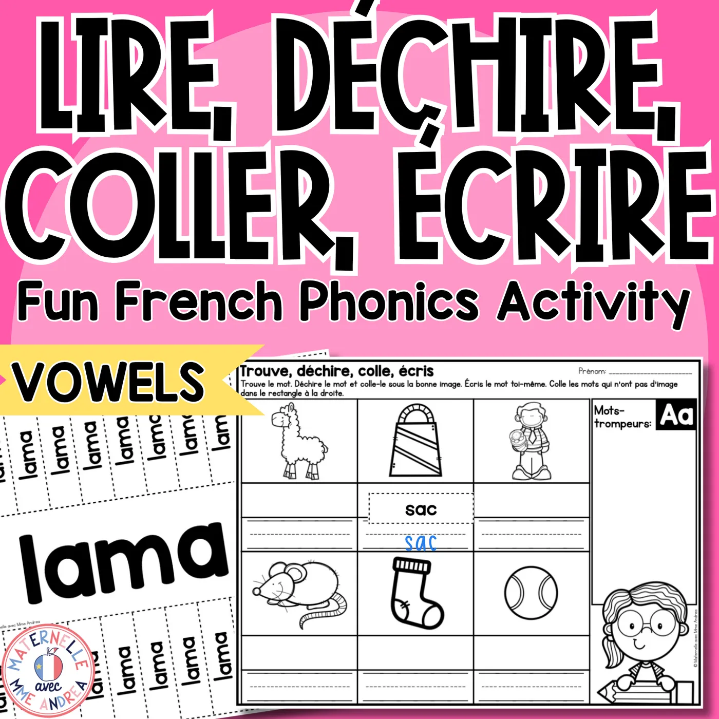 French Phonics Vowels Activities | Literacy Centres | Decoding & Comprehension