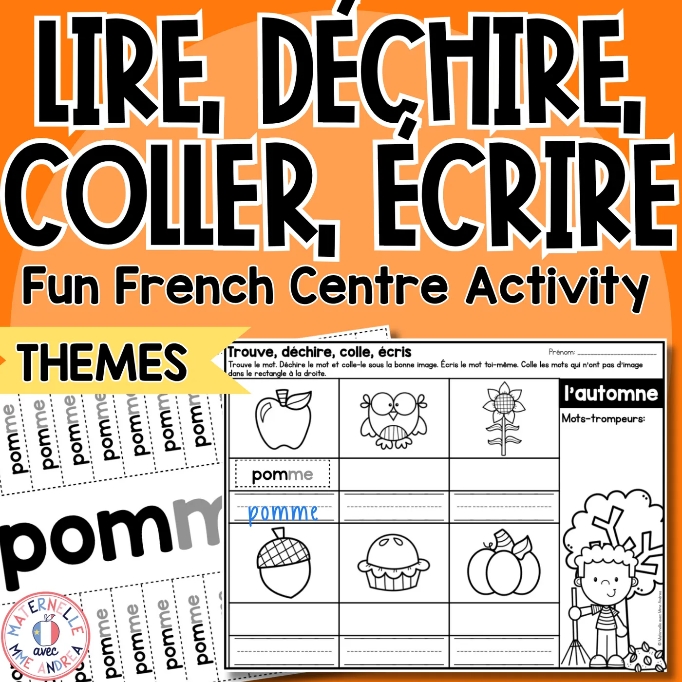 French Vocabulary Activities | Seasonal Literacy Centres | Read & Write the Room