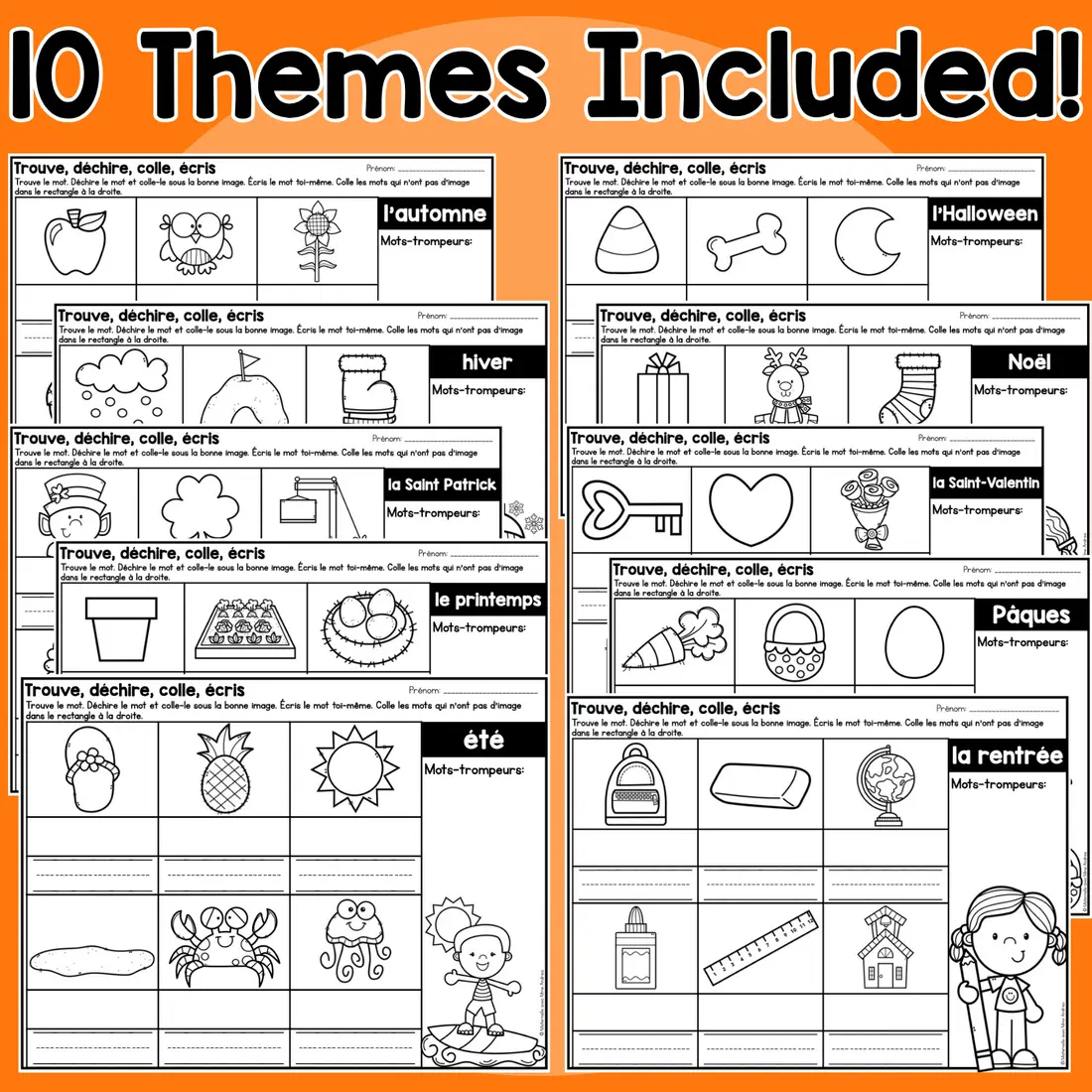French Vocabulary Activities | Seasonal Literacy Centres | Read & Write the Room — image 3