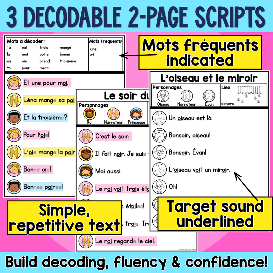 French Decodable Reader’s Theatre Scripts | Short Plays for Fluency - OI Sound — image 2