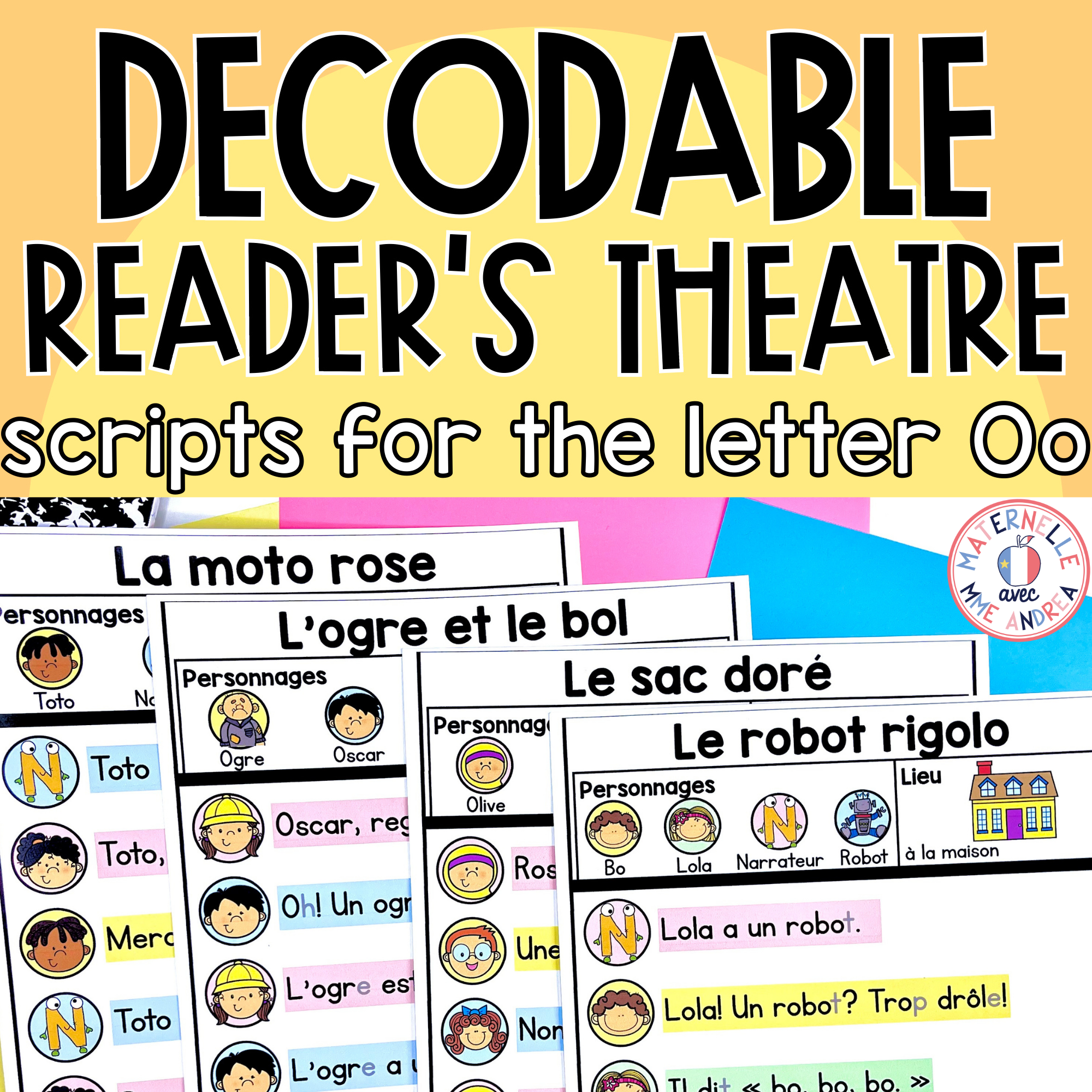 French Decodable Reader’s Theatre Scripts | Short Plays for Fluency - Letter Oo