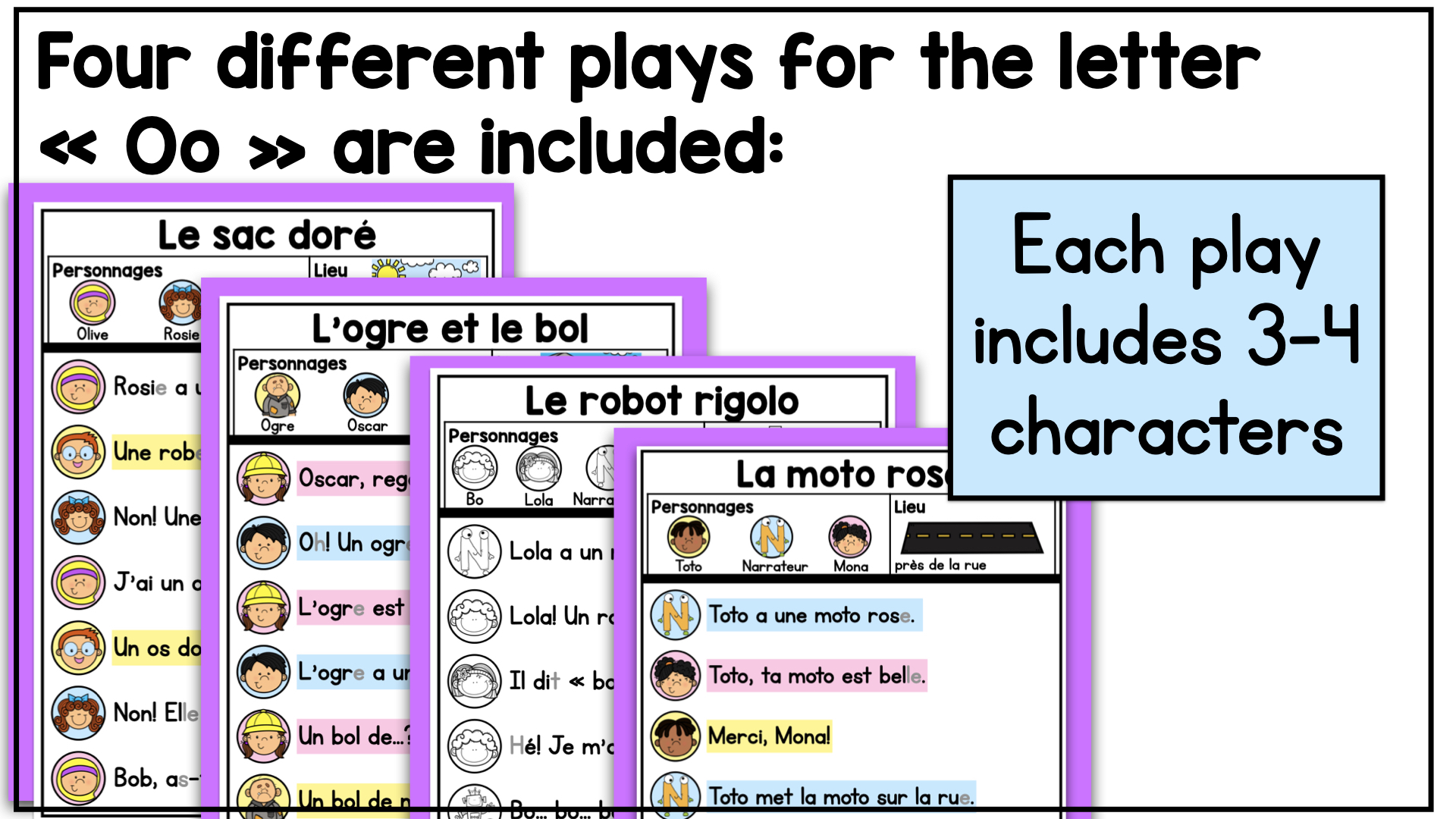 French Decodable Reader’s Theatre Scripts | Short Plays for Fluency - Letter Oo — image 4