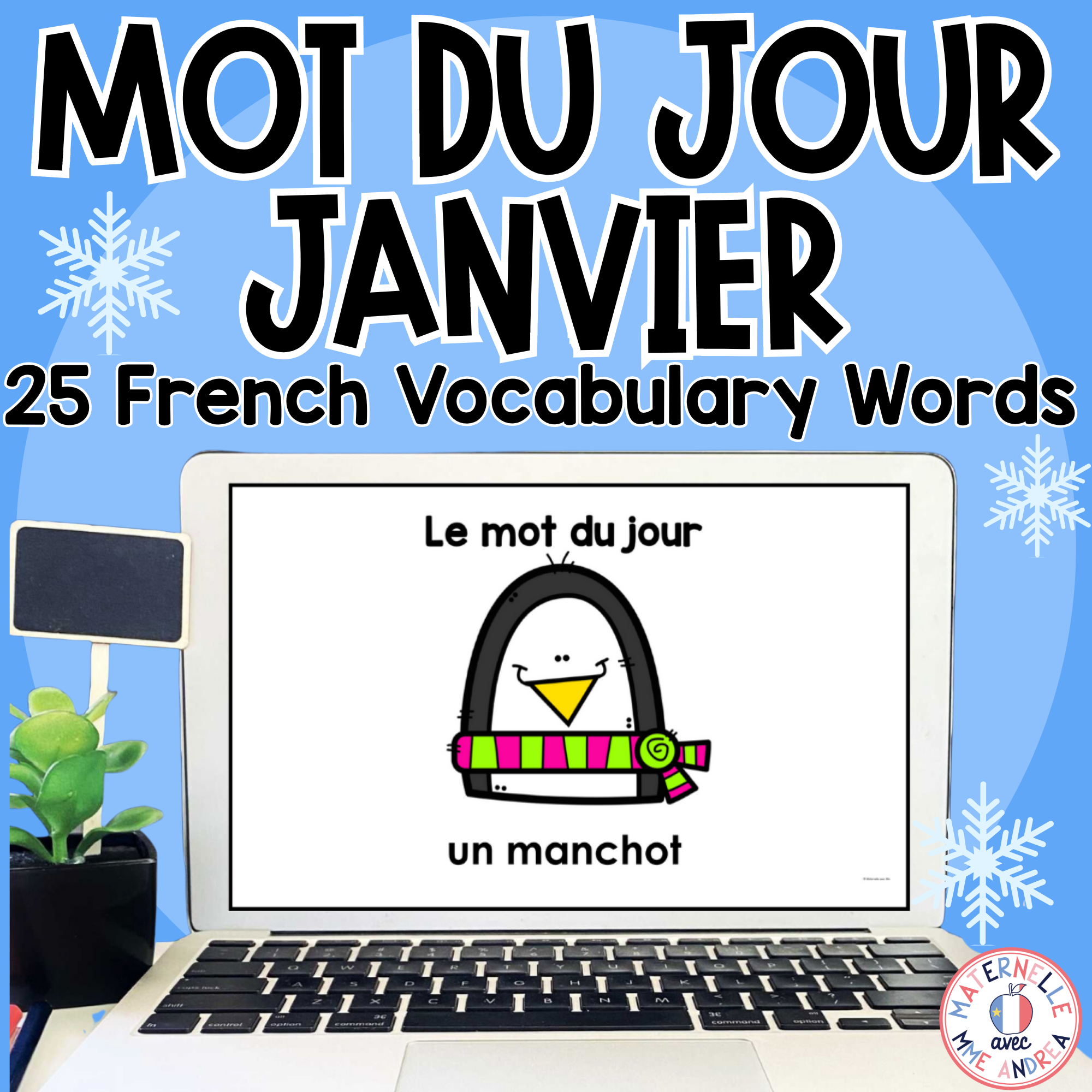 FRENCH Word of the Day - Mot du jour - janvier (French Winter Vocabulary)
