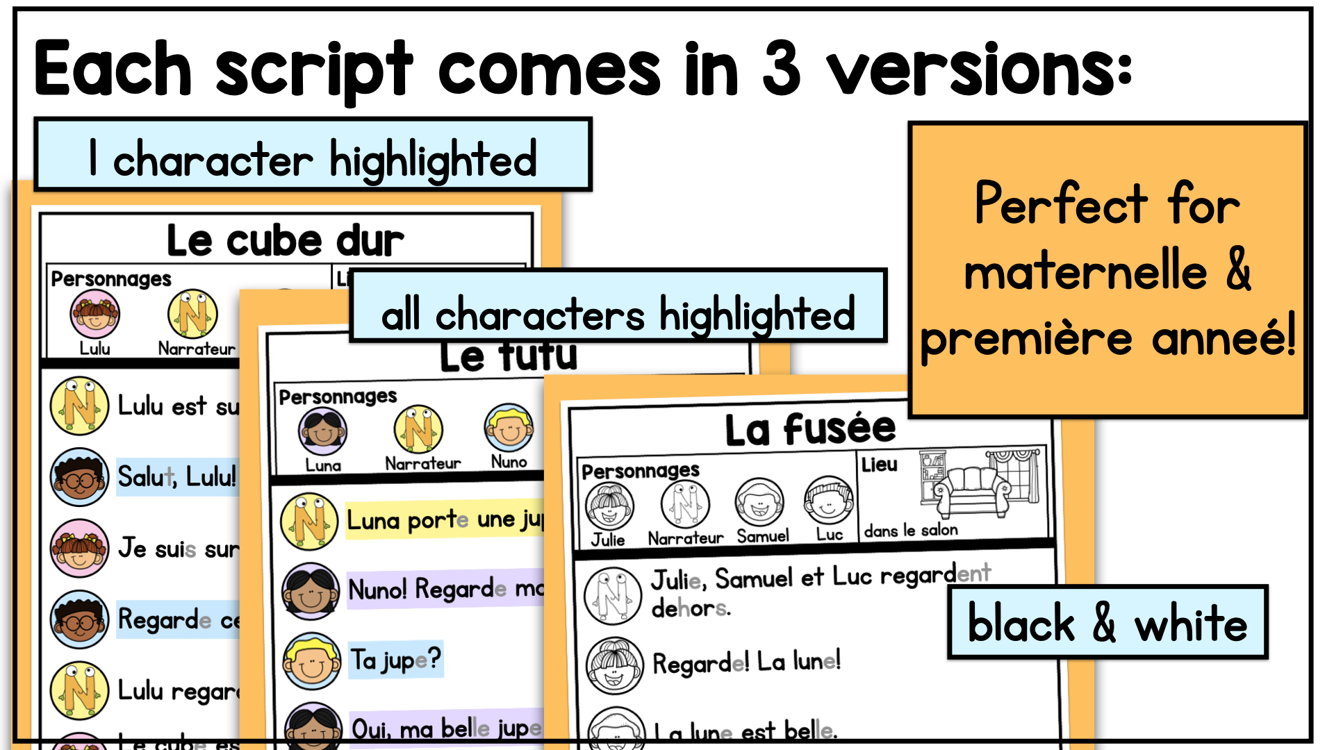 French Decodable Reader’s Theatre Scripts | Short Plays for Fluency - Uu Sound — image 6