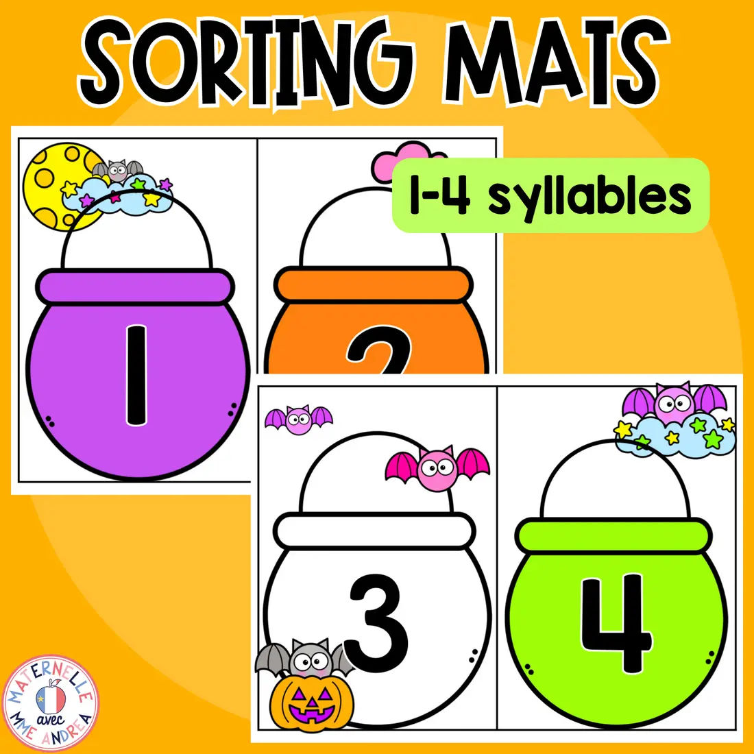 French Halloween Syllable Sorting Mats | Phonological Awareness Literacy Centre — image 3