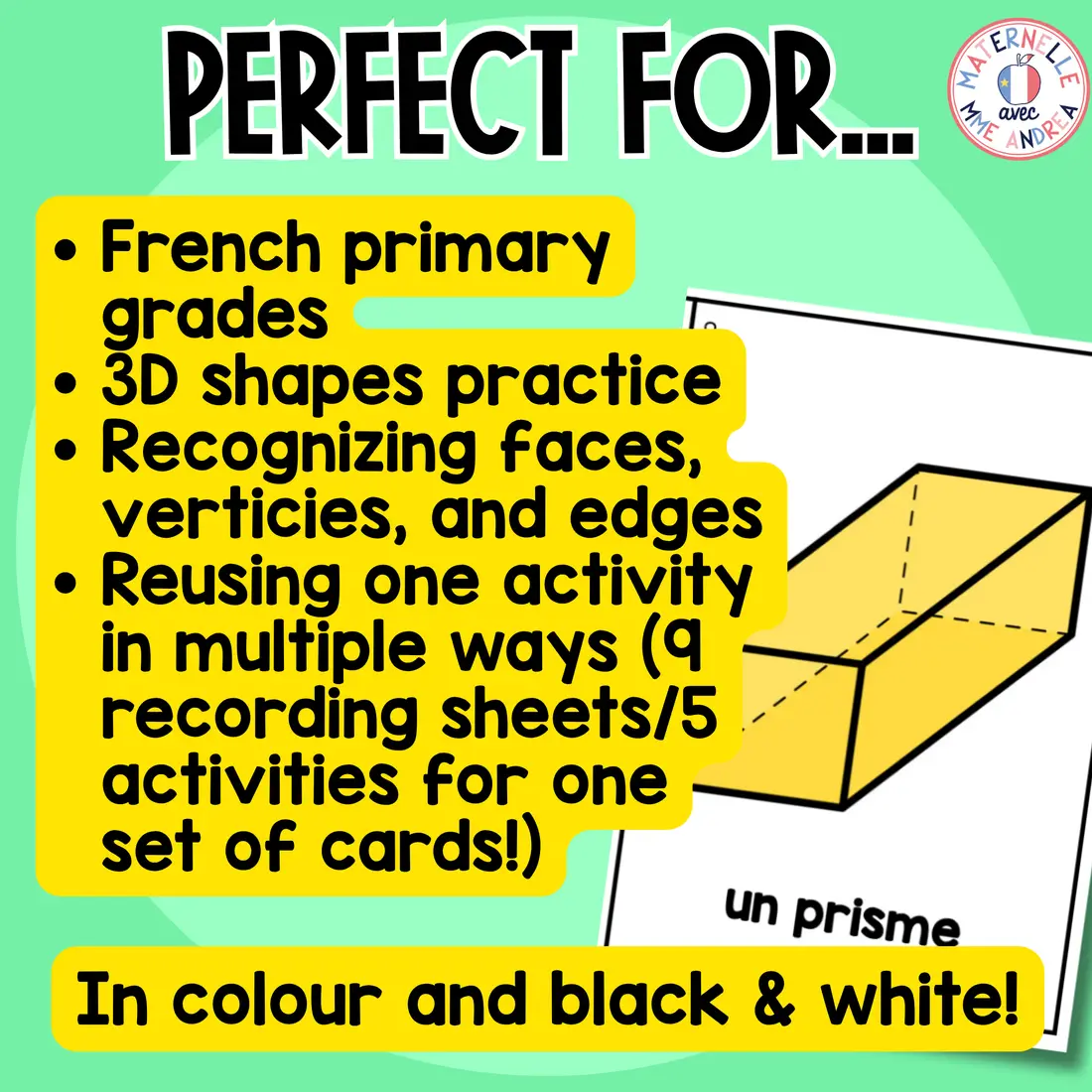 French 3D Shapes Write the Room | Solides géométriques | Math Centres Activities — image 7