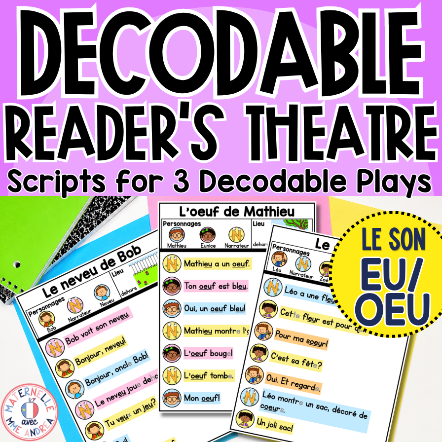 French Reader’s Theatre Scripts | Decodable Plays for EU OEU | Phonics & Fluency