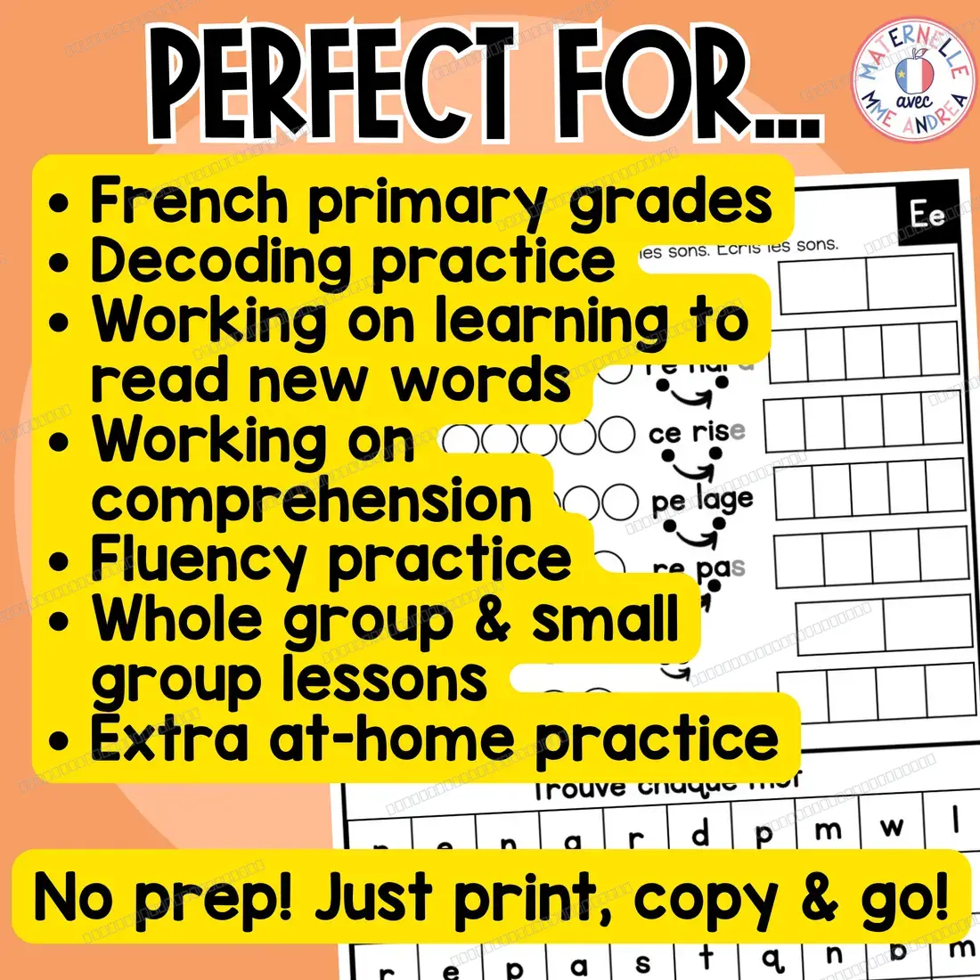 French Decodable Reading Passages | Vowel E (Ee) | Fluency & Comprehension — image 7