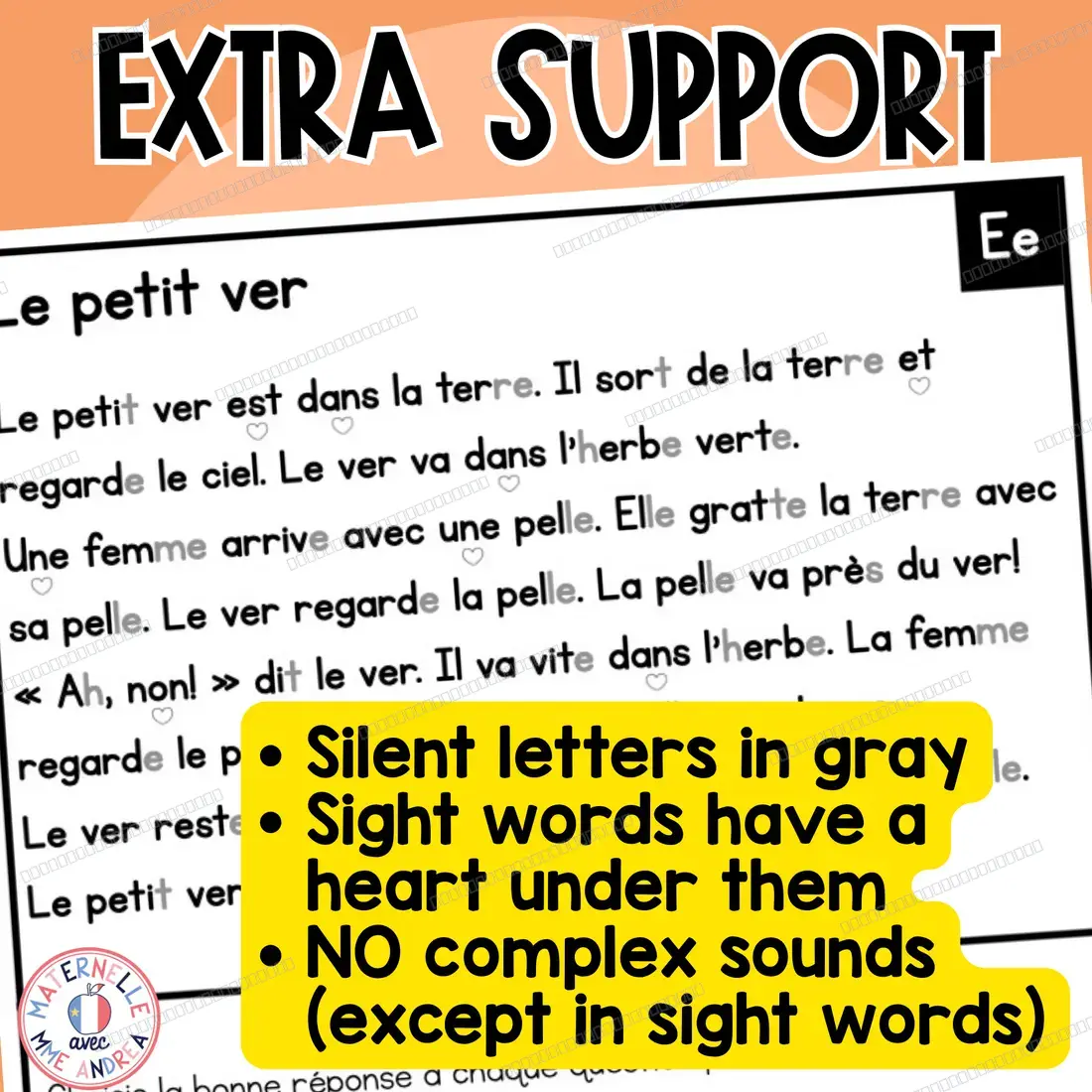 French Decodable Reading Passages | Vowel E (Ee) | Fluency & Comprehension — image 6
