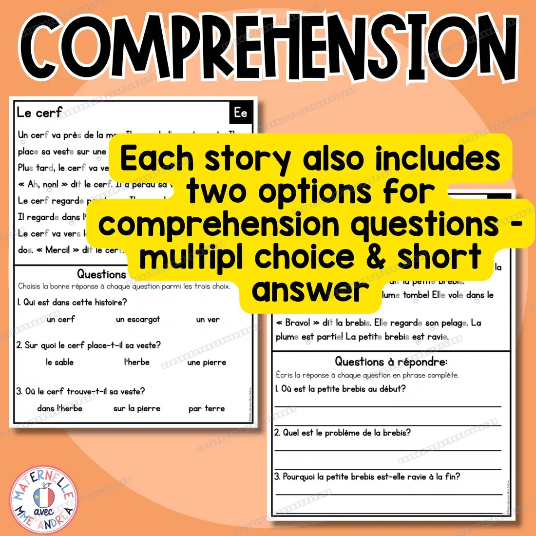 French Decodable Reading Passages | Vowel E (Ee) | Fluency & Comprehension — image 5