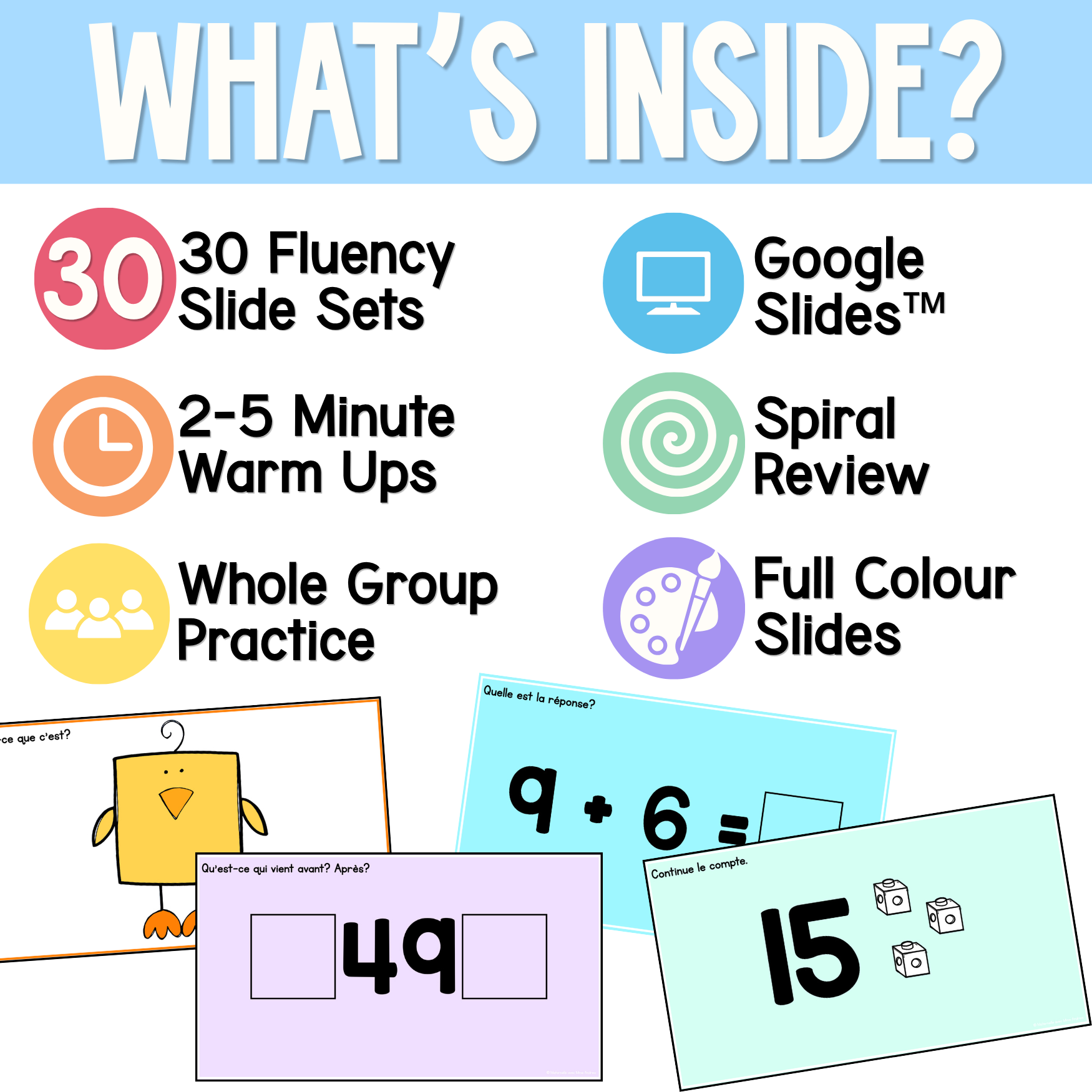 French Math Warm-Ups | April Daily Math Fluency Slides | Addition, Place Value — image 2