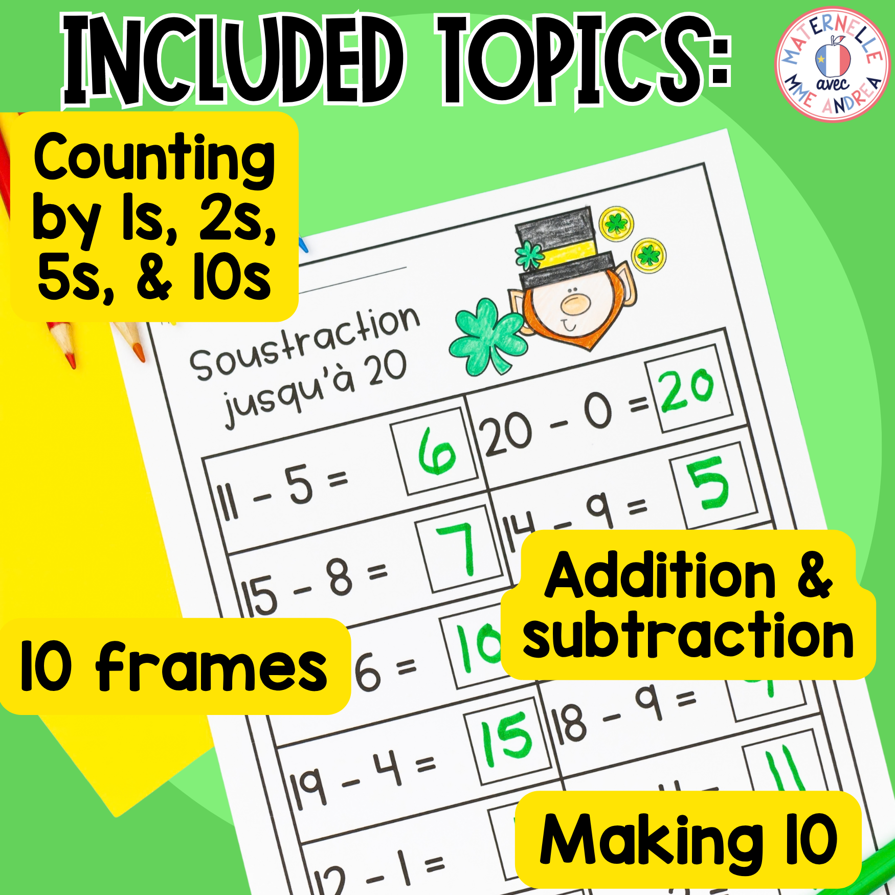 French Spring Math Worksheets | No Prep Math Activities for March in First Grade — image 3