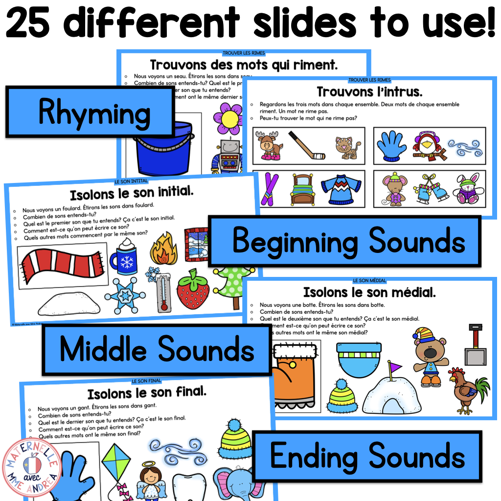 French Phonological & Phonemic Awareness Slides – January | Daily K-1 Practice — image 2