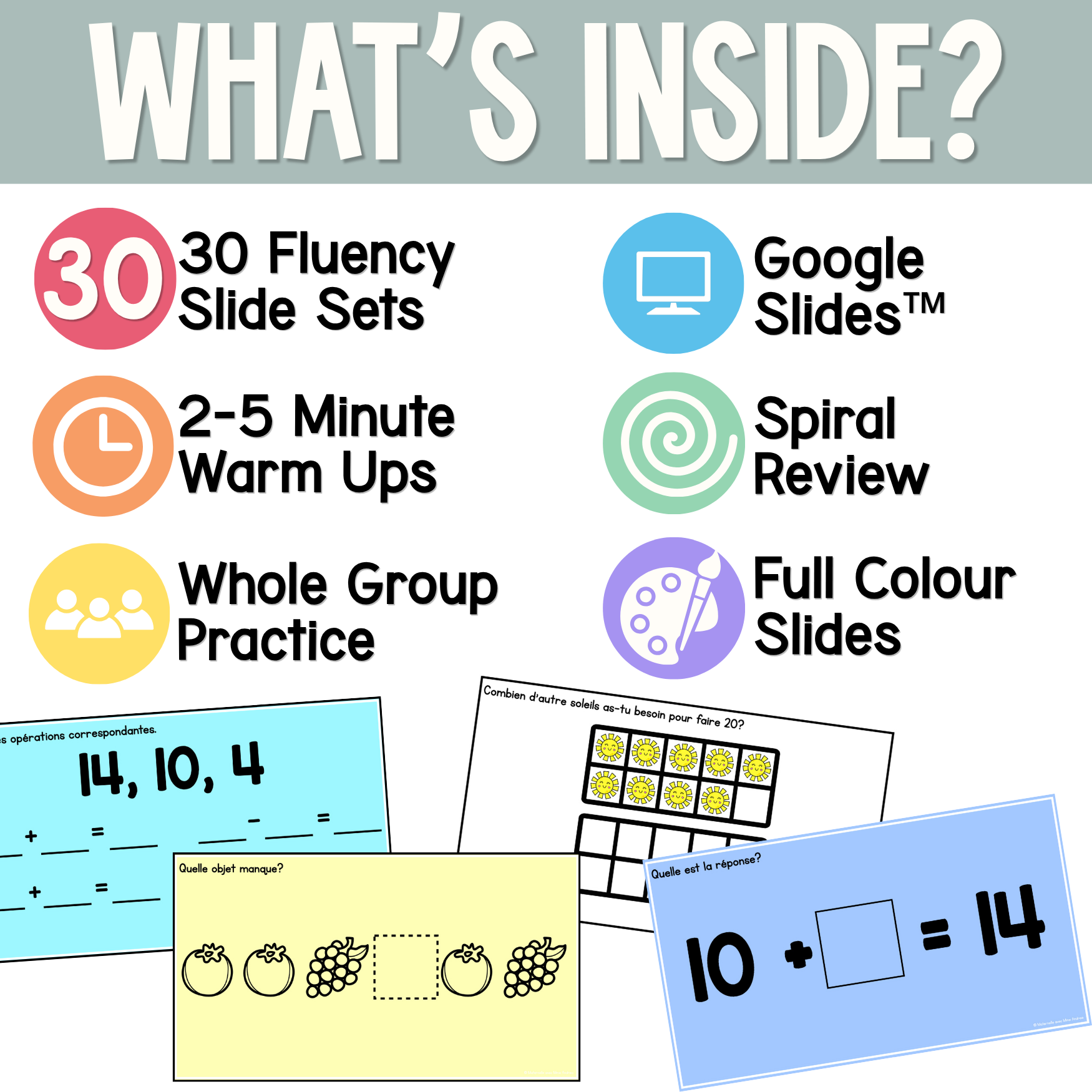 French Math Warm-Ups | May Daily Math Fluency Slides | Addition, Numbers to 100 — image 2