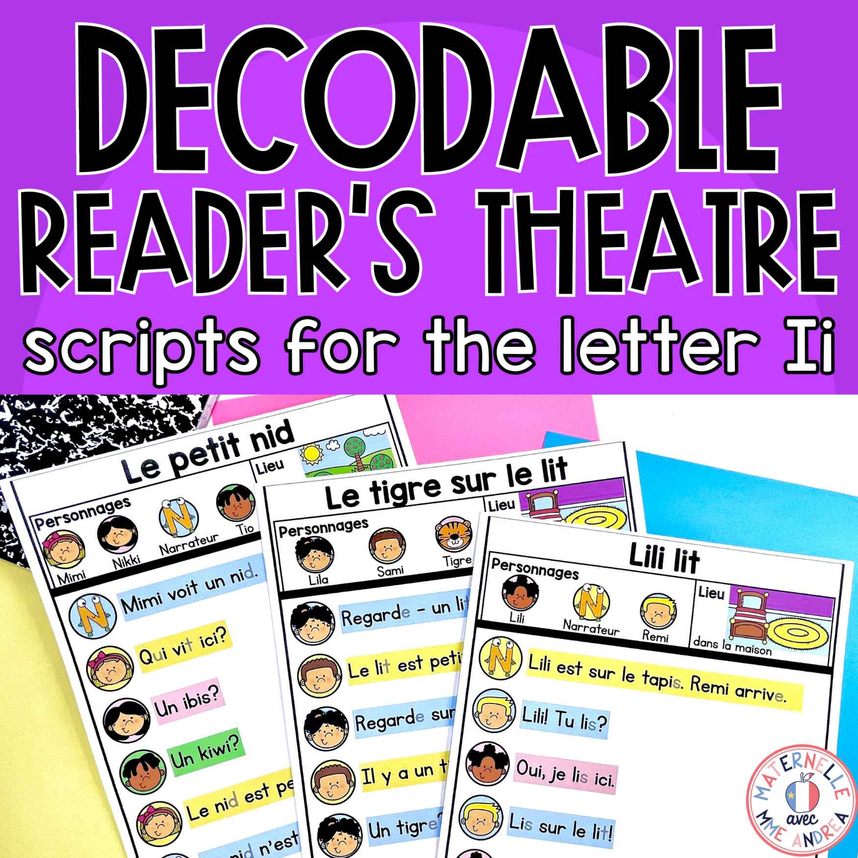 French Decodable Reader’s Theatre Scripts | Short Plays for Fluency - Ii Sound