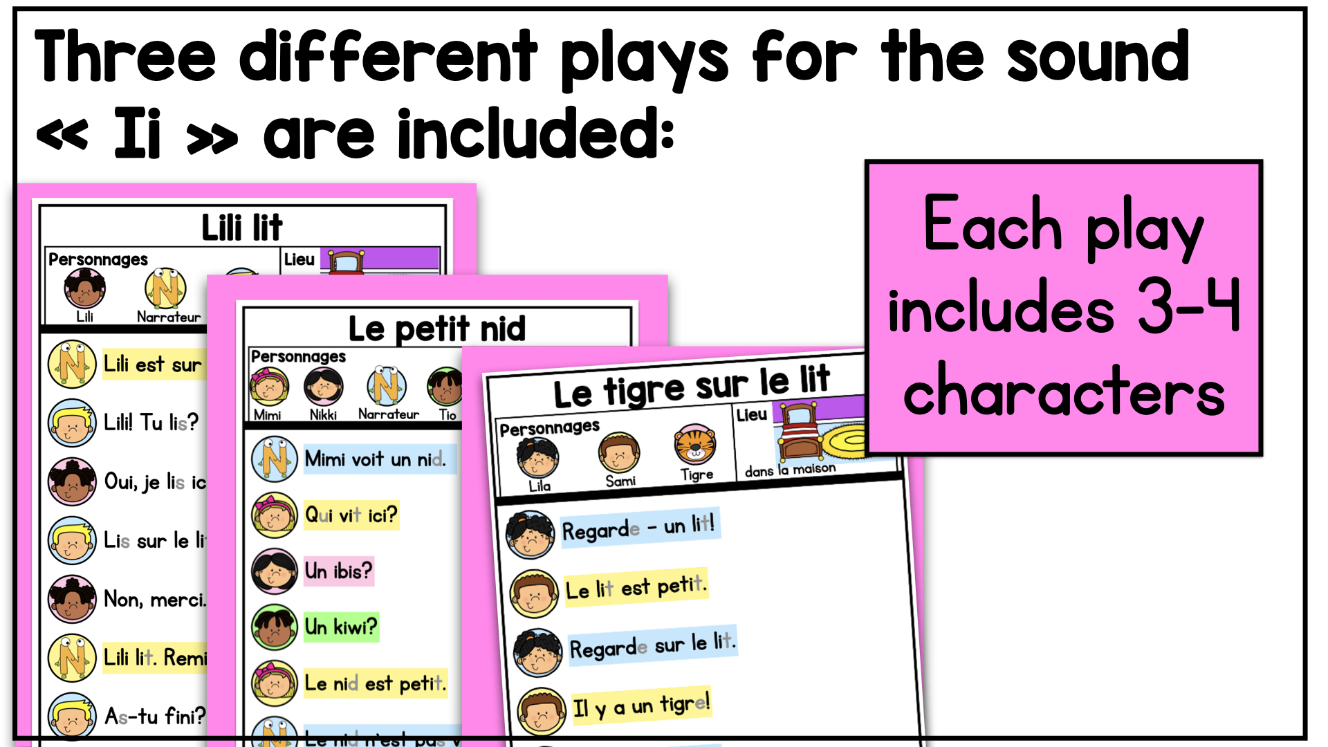 French Decodable Reader’s Theatre Scripts | Short Plays for Fluency - Ii Sound — image 4