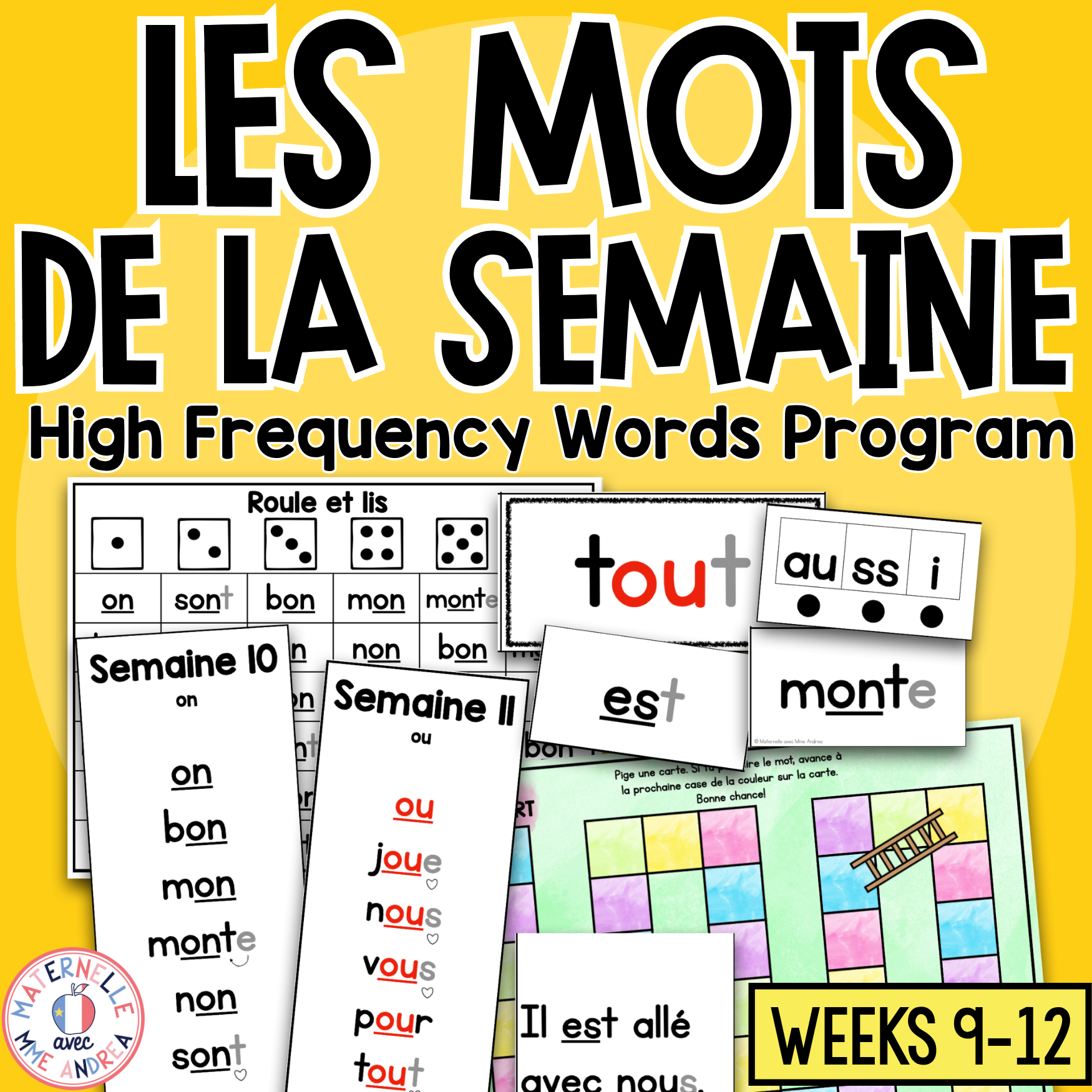 French High Frequency Words Phonics Program | Weeks 9-12 | French Sight Words