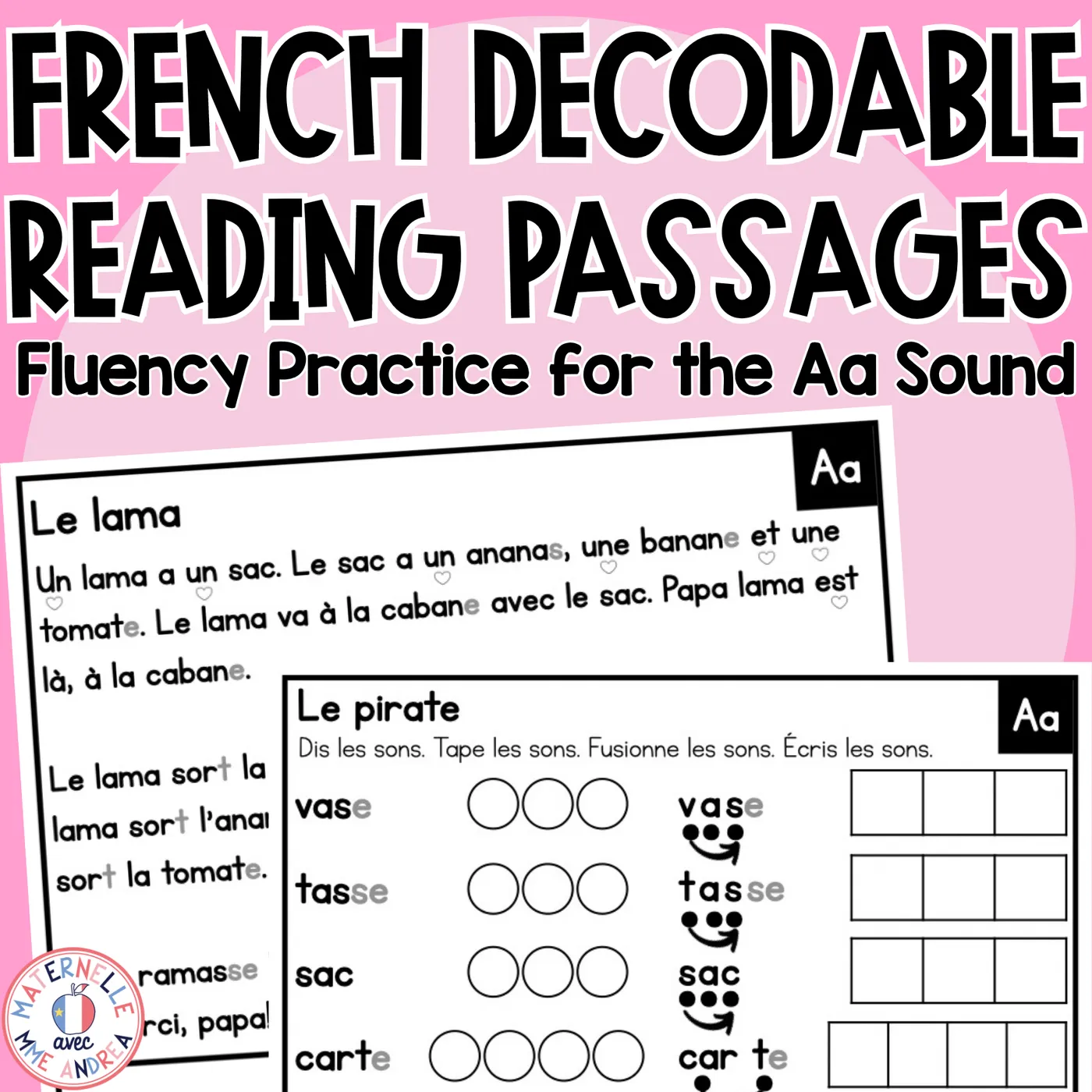 French Decodable Reading Passages | Vowel Aa | Fluency & Comprehension