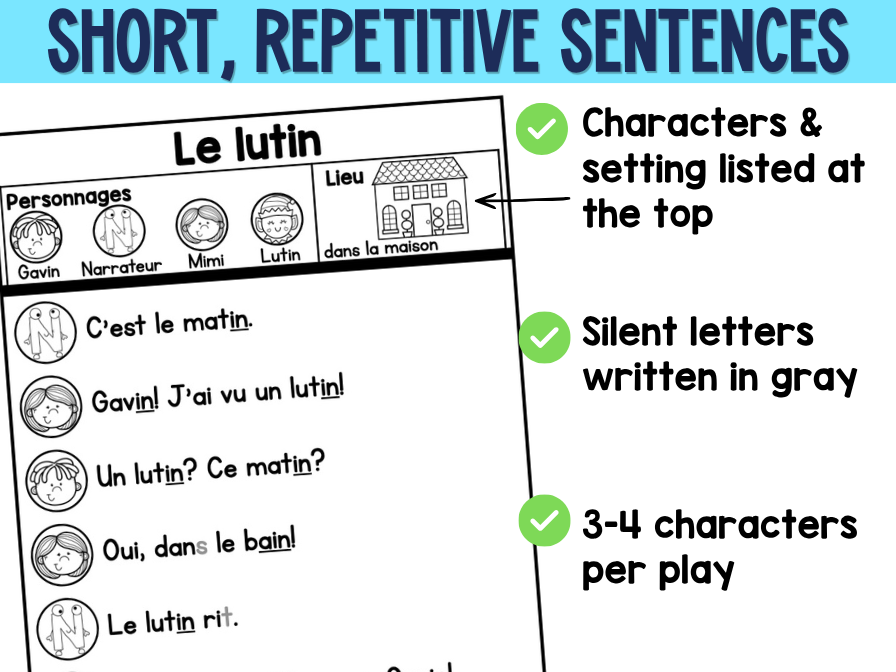 French Reader’s Theatre Scripts | Decodable Plays for IN AIN | Phonics & Fluency — image 7