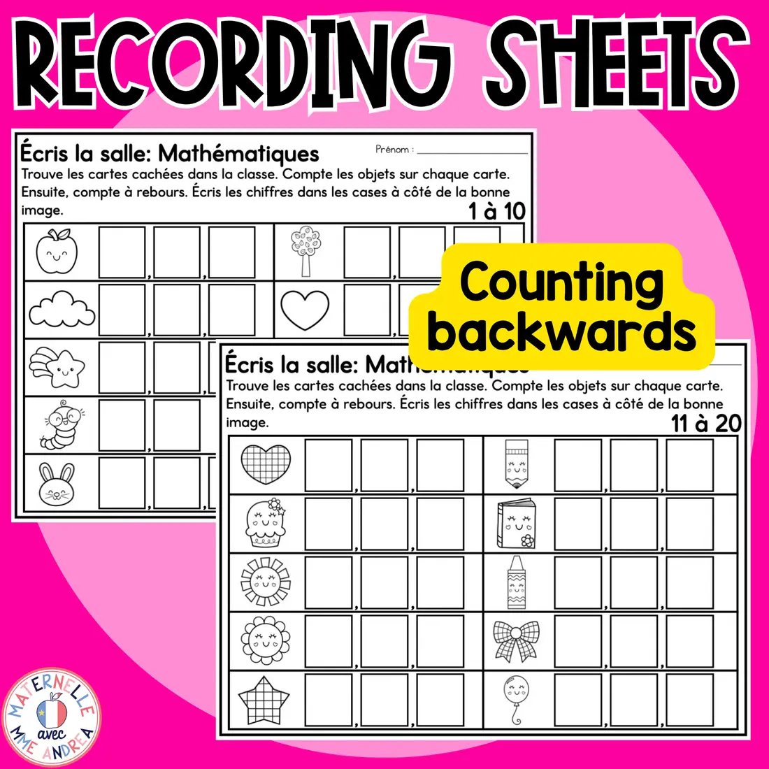 French Math Write the Room | Counting to 20 Number Sense Math Centres — image 5