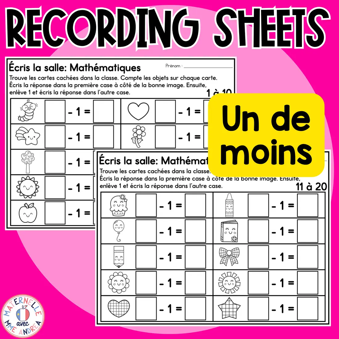 French Math Write the Room | Counting to 20 Number Sense Math Centres — image 8