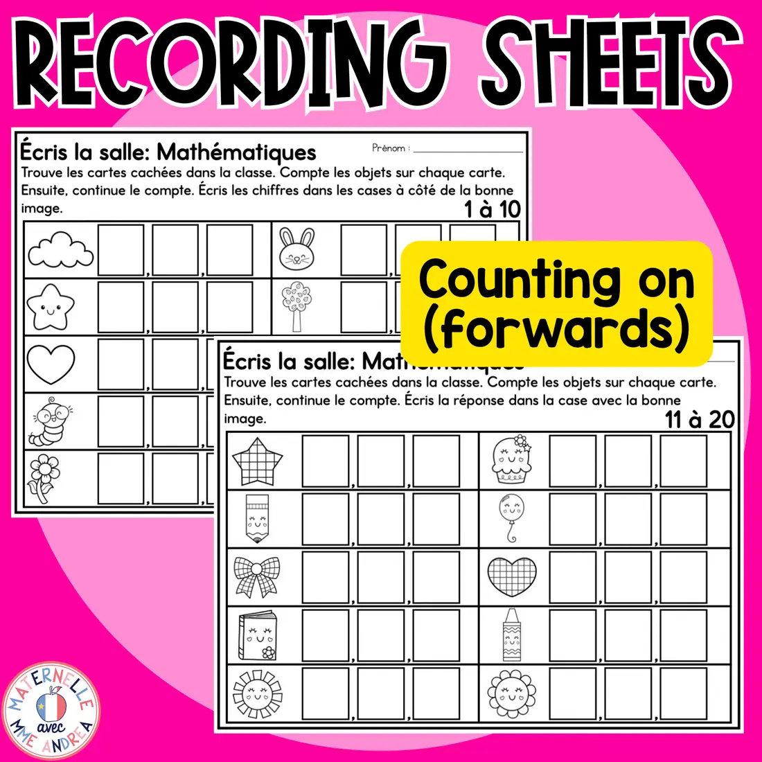 French Math Write the Room | Counting to 20 Number Sense Math Centres — image 4