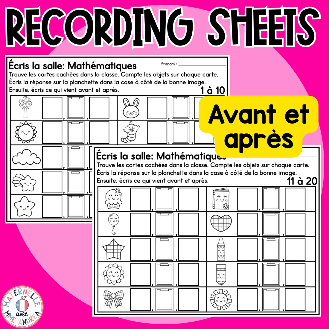 French Math Write the Room | Counting to 20 Number Sense Math Centres — image 6