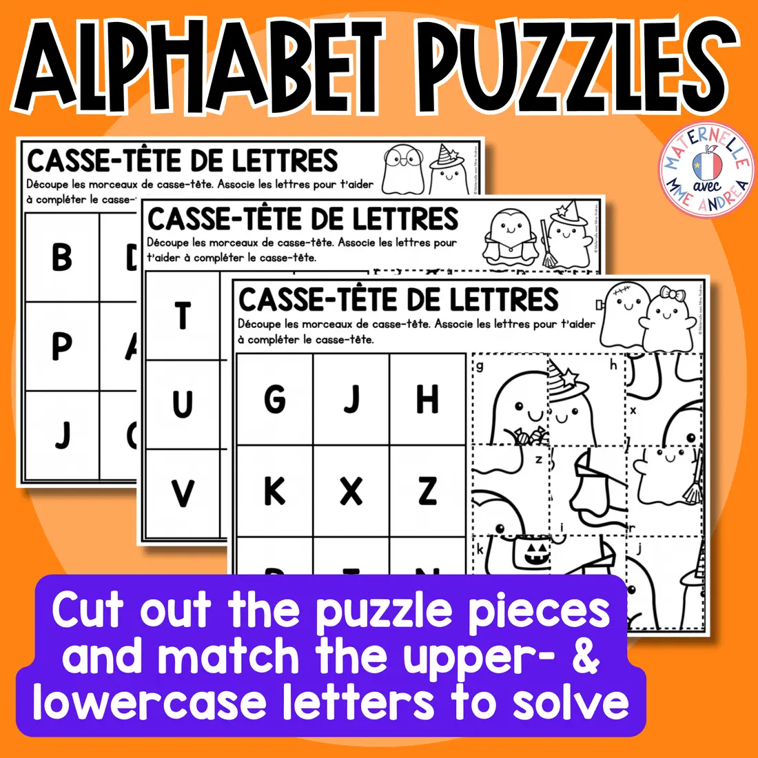 French Fall & Halloween Literacy Activities | No Prep Alphabet, Phonics & Letter Recognition Practice — image 3