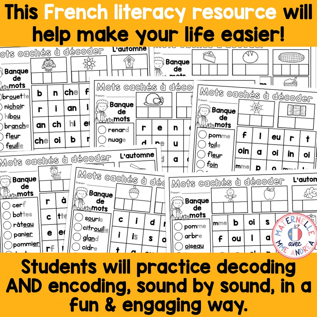 French Autumn Word Search | Decodable Word Searches for French Fall Vocabulary — image 2