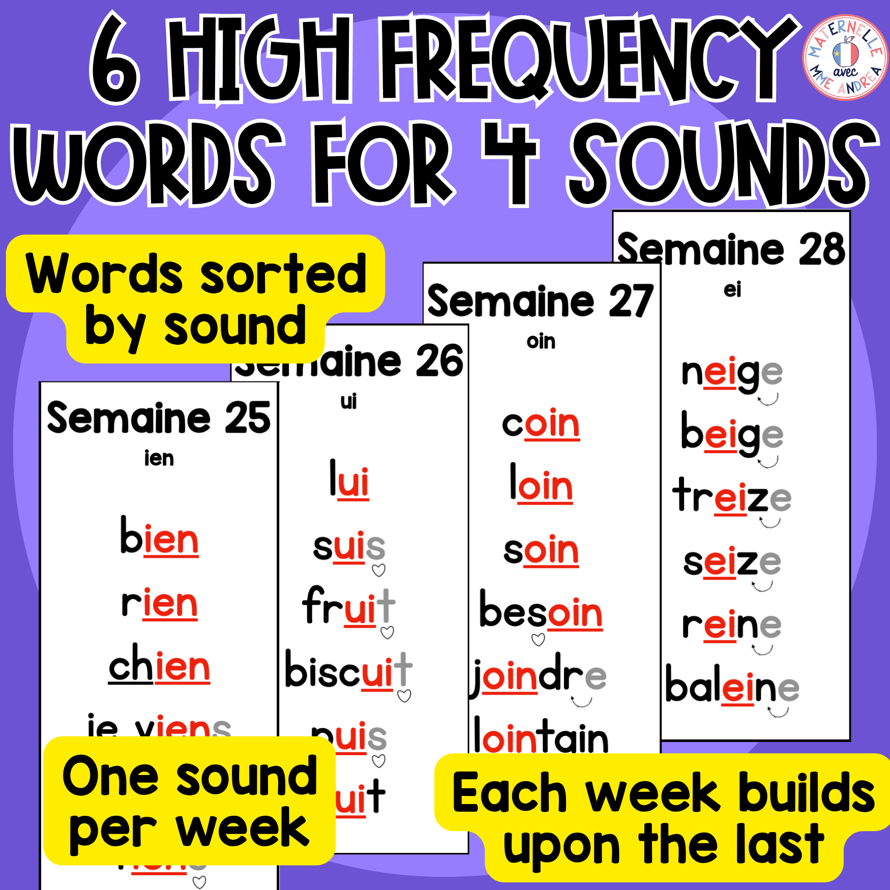 French High Frequency Words Phonics Program | Weeks 25-28 | French Sight Words — image 2