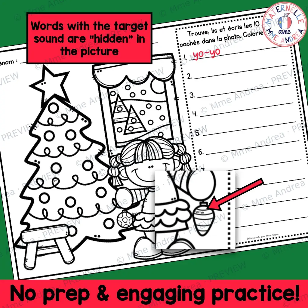 French December Christmas Look & Find Decoding Vowel Sounds Practice Worksheets - $1 Deal — image 5