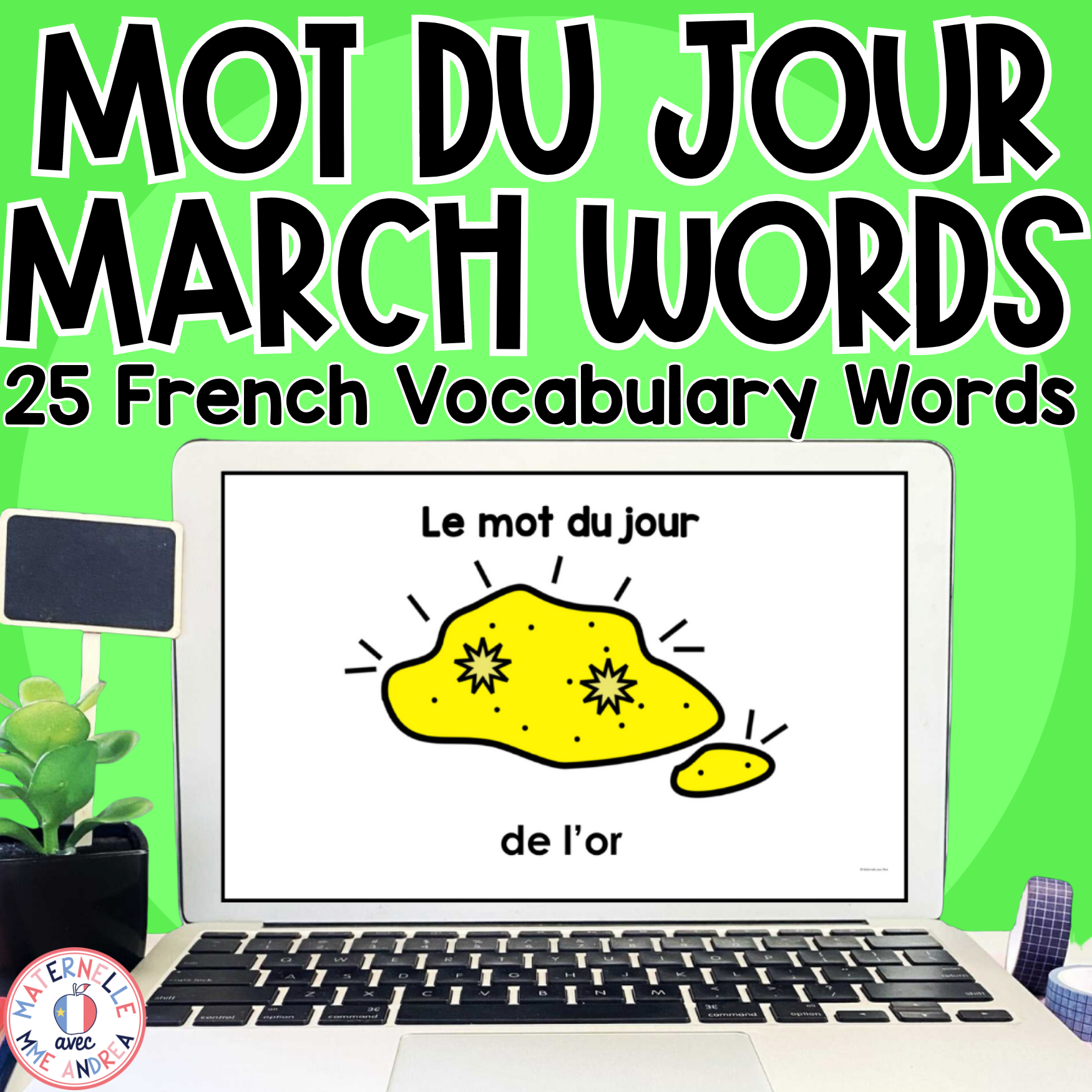 FRENCH Word of the Day - March Vocabulary Practice (St Patrick's Day, Easter)