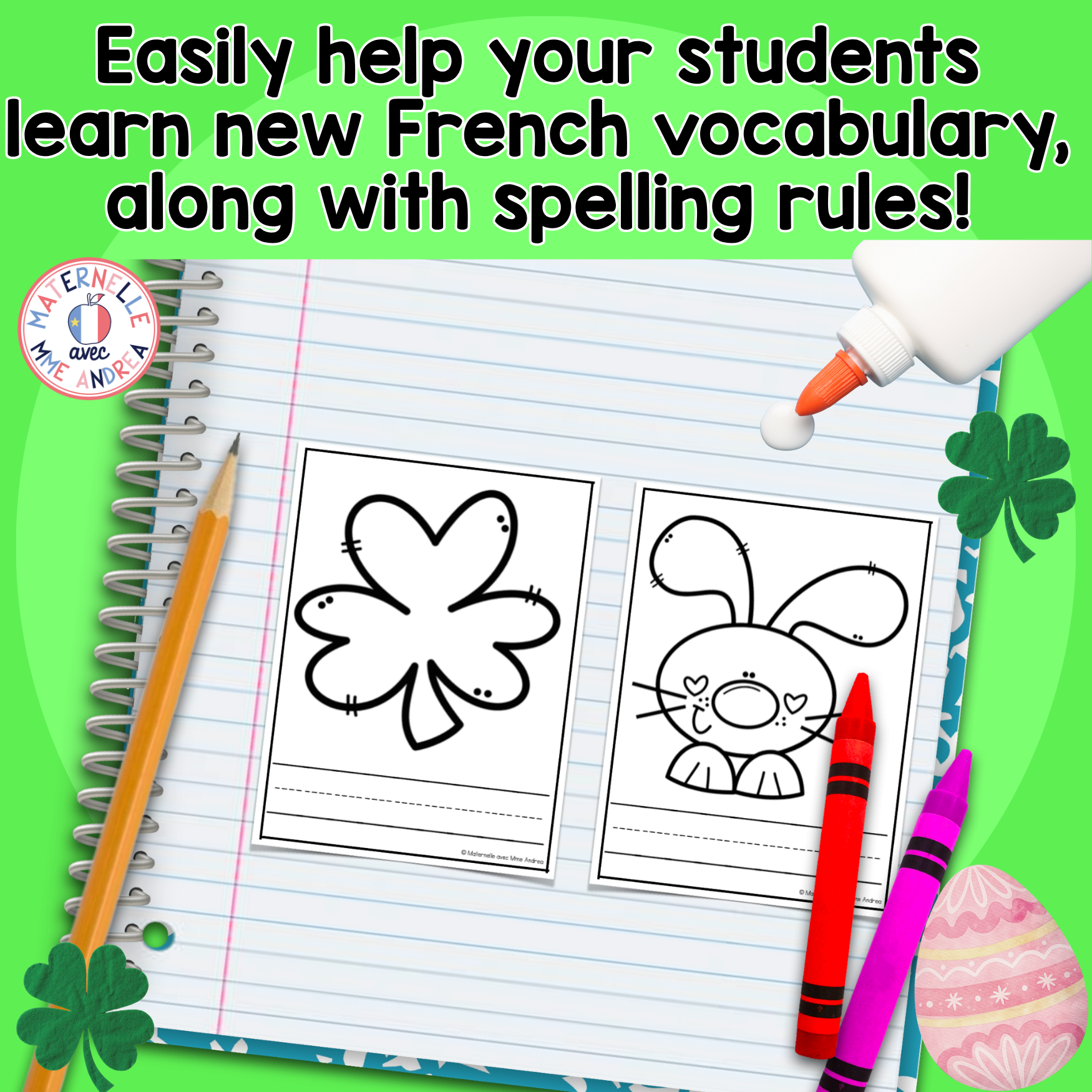 FRENCH Word of the Day - March Vocabulary Practice (St Patrick's Day, Easter) — image 2