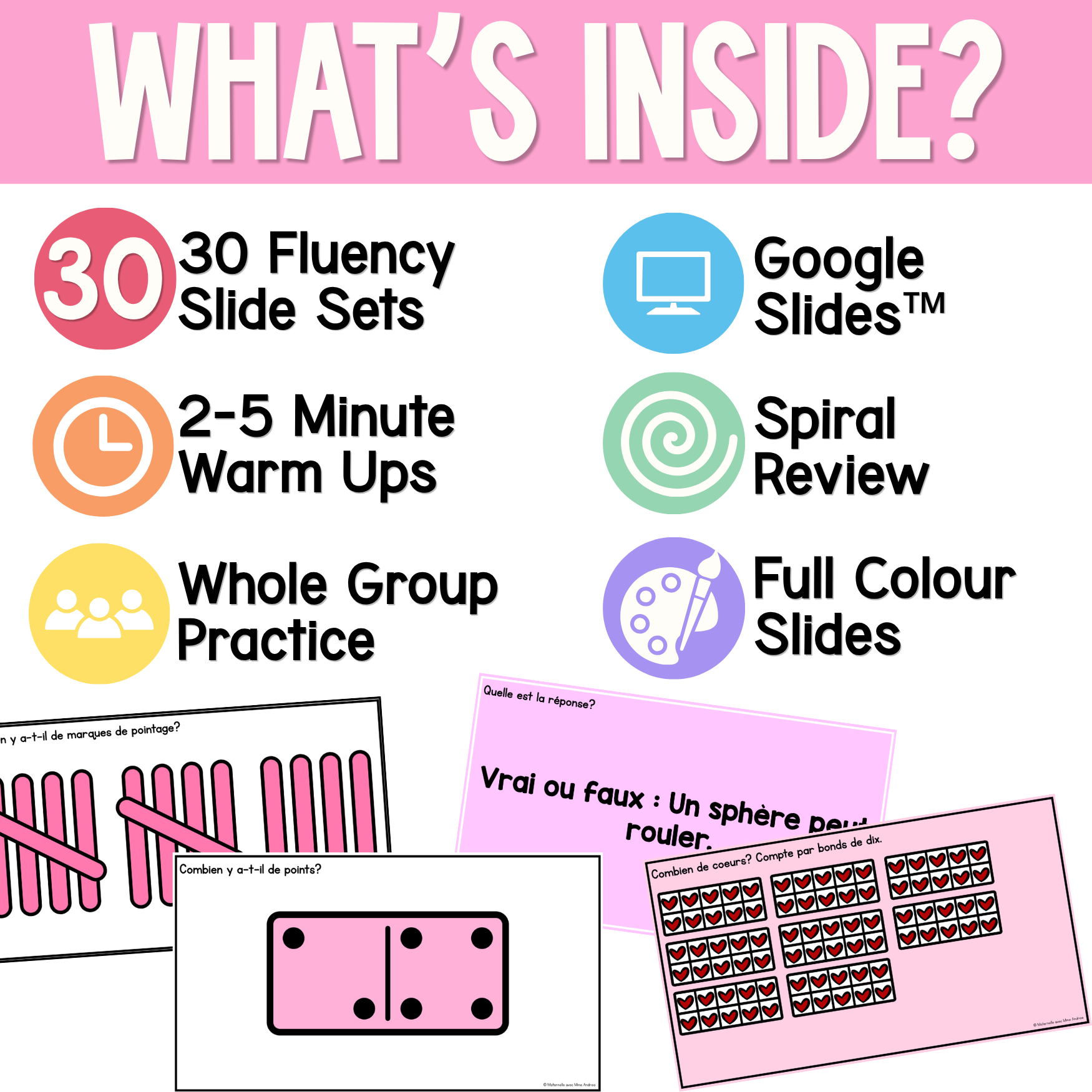 French Math Warm-Ups | February Daily Math Fluency Slides | Adding, Subtracting — image 2