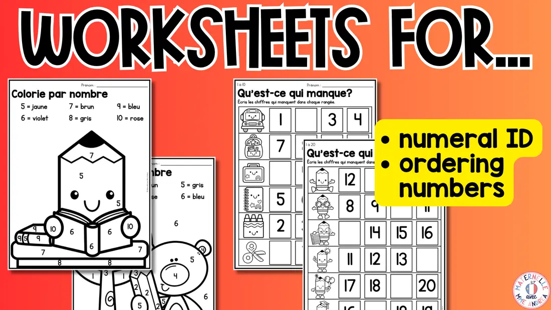 French Back to School Math Worksheets | Number Sense, Addition and Subtraction — image 6