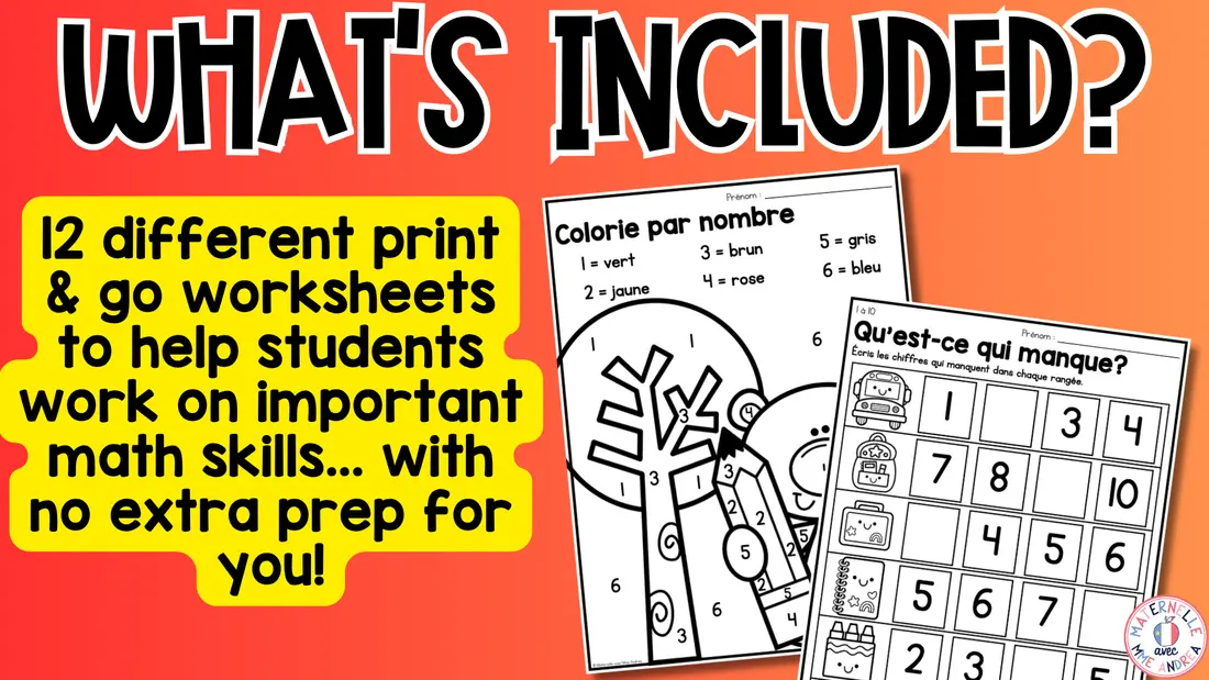 French Back to School Math Worksheets | Number Sense, Addition and Subtraction — image 5