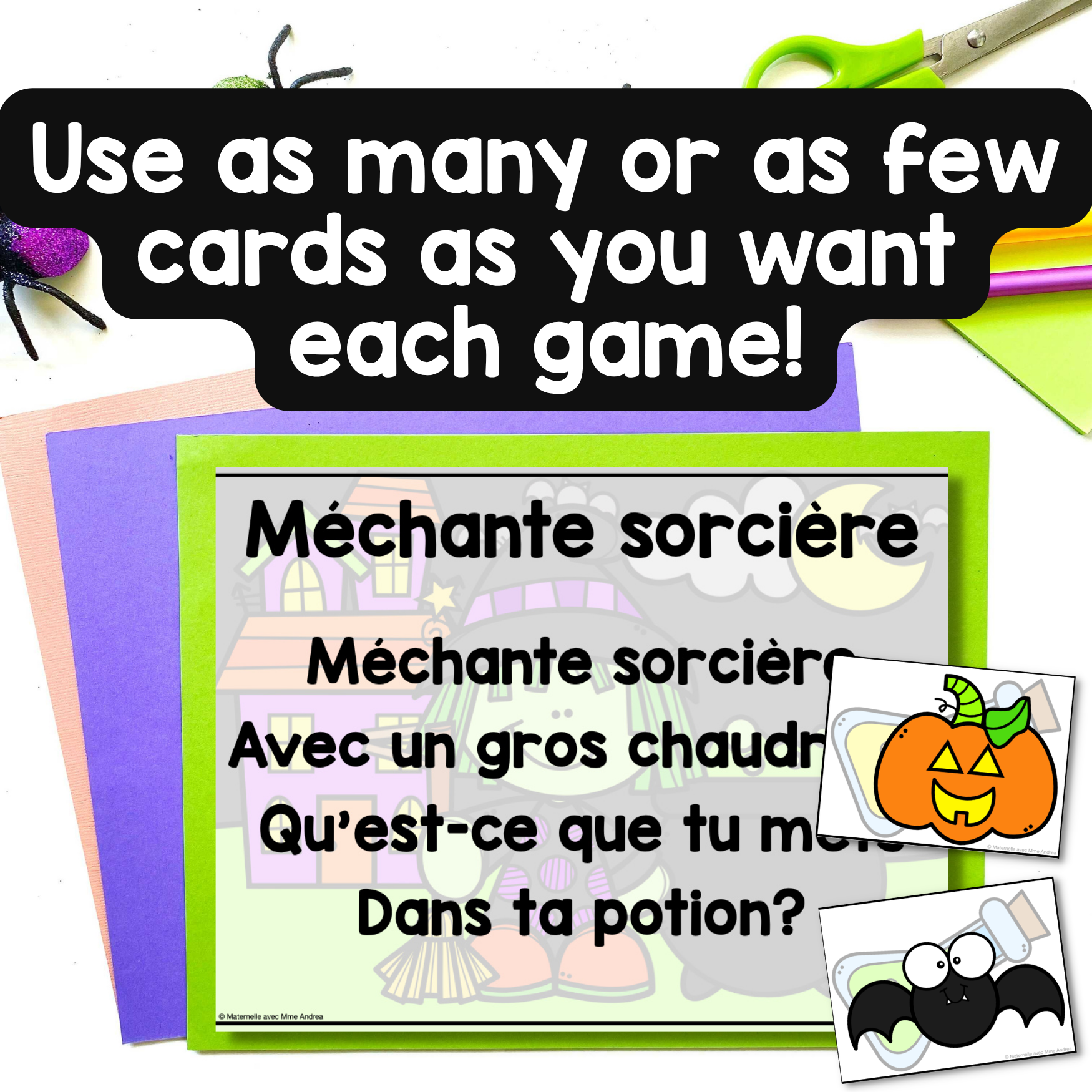 FRENCH Halloween Oral Communication Chant / Vocabulary Game - Méchante sorcière — image 4