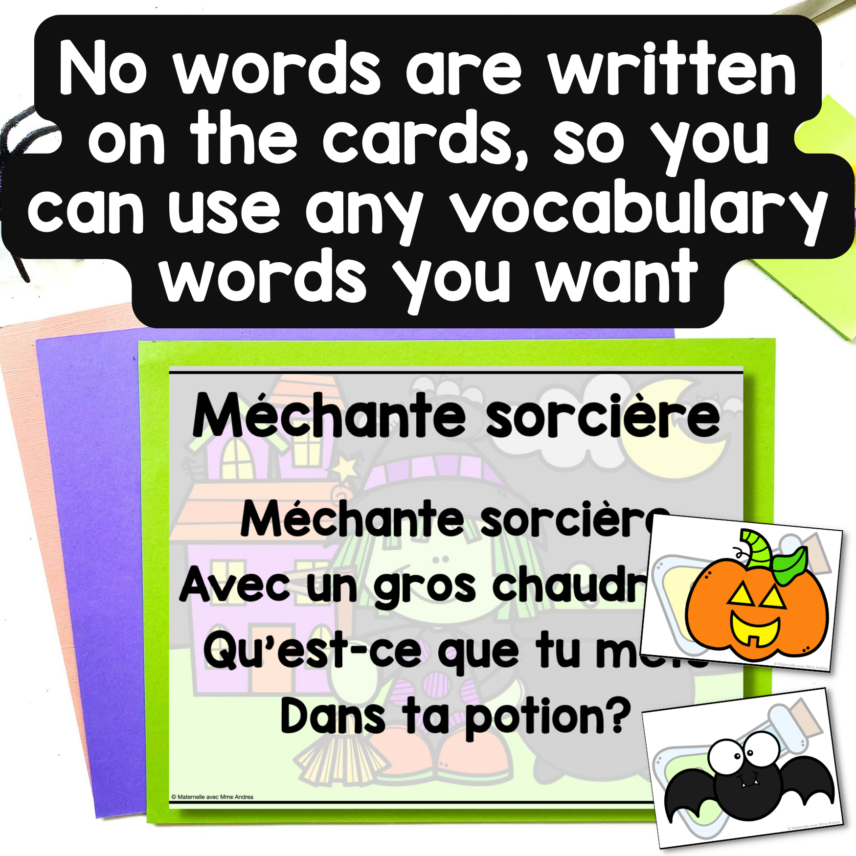 FRENCH Halloween Oral Communication Chant / Vocabulary Game - Méchante sorcière — image 5