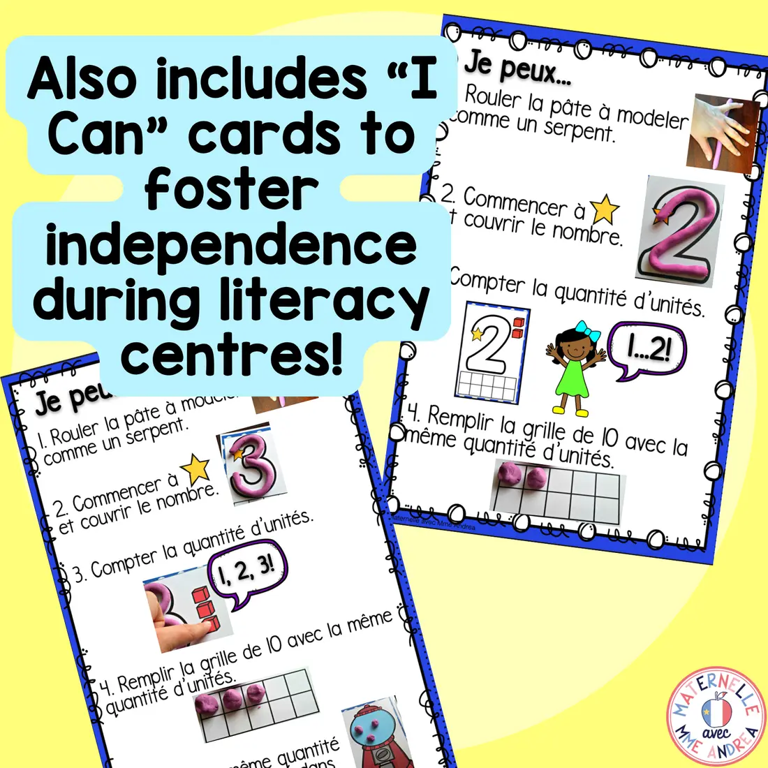 French Math: Playdoh Number Mats to 20 | Playdough Number Mats for Maternelle — image 5