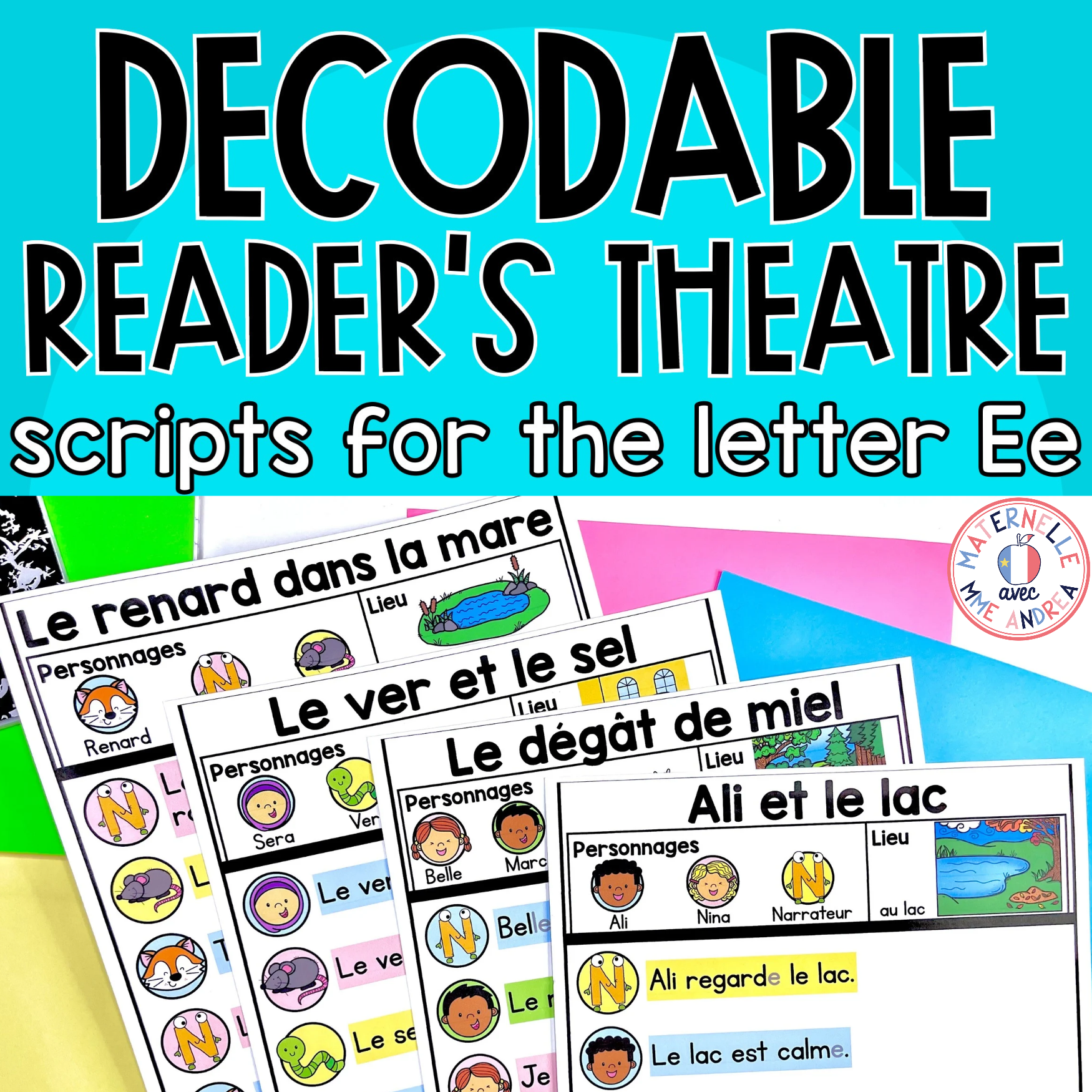 French Decodable Reader’s Theatre Scripts | Short Plays for Fluency - Letter Ee