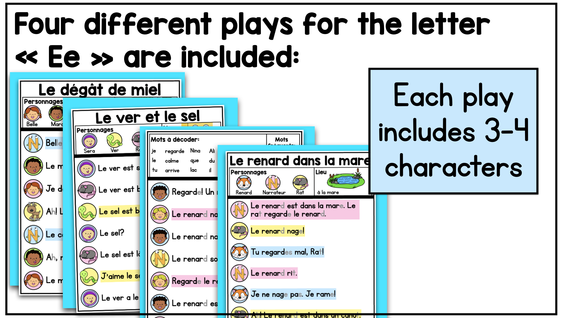 French Decodable Reader’s Theatre Scripts | Short Plays for Fluency - Letter Ee — image 4