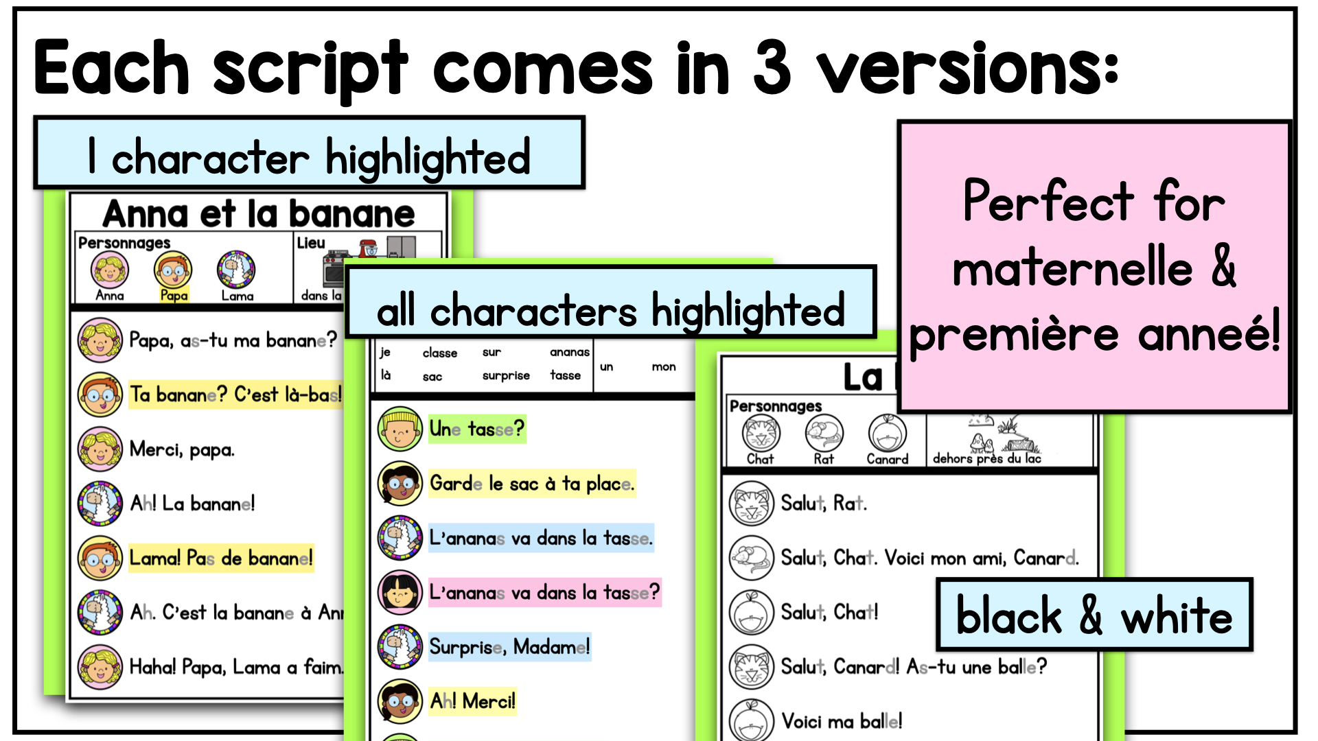 French Decodable Reader’s Theatre Scripts | Short Plays for Fluency - Aa Sound — image 6