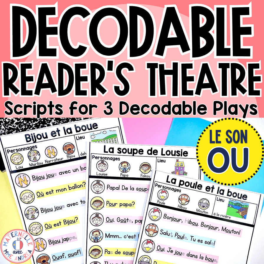 French Decodable Reader’s Theatre Scripts | Short Plays for Fluency - Le son OU