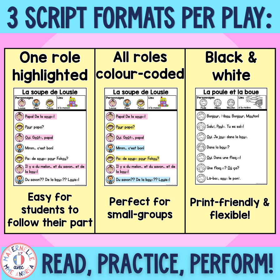 French Decodable Reader’s Theatre Scripts | Short Plays for Fluency - Le son OU — image 3