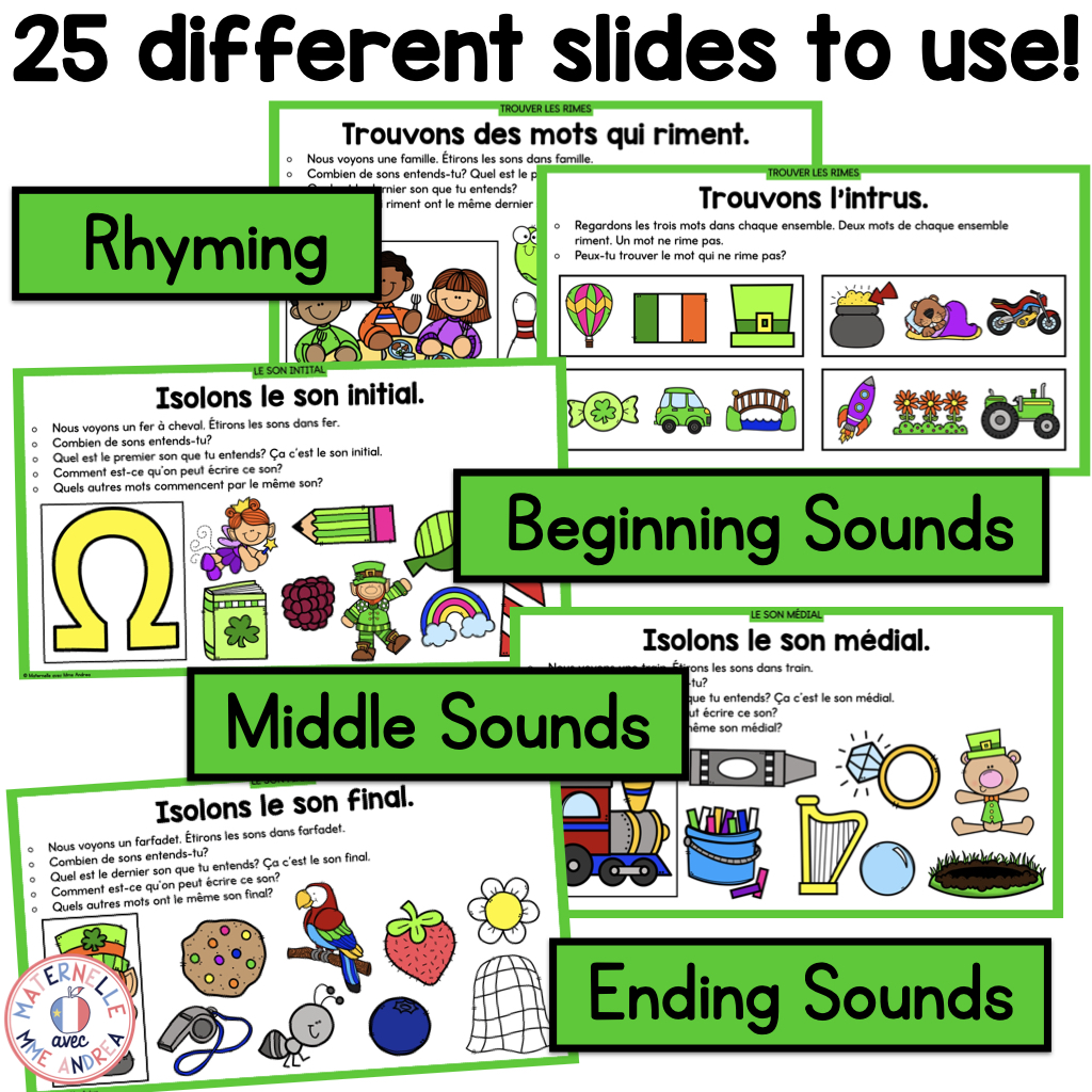 French Phonological & Phonemic Awareness Slides – March | Daily K-1 Practice — image 2