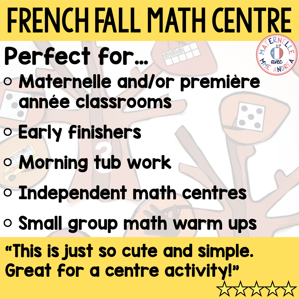French Fall Number Sense Centre | Leaf Sorting Math Activity for Numbers 1–10 — image 4